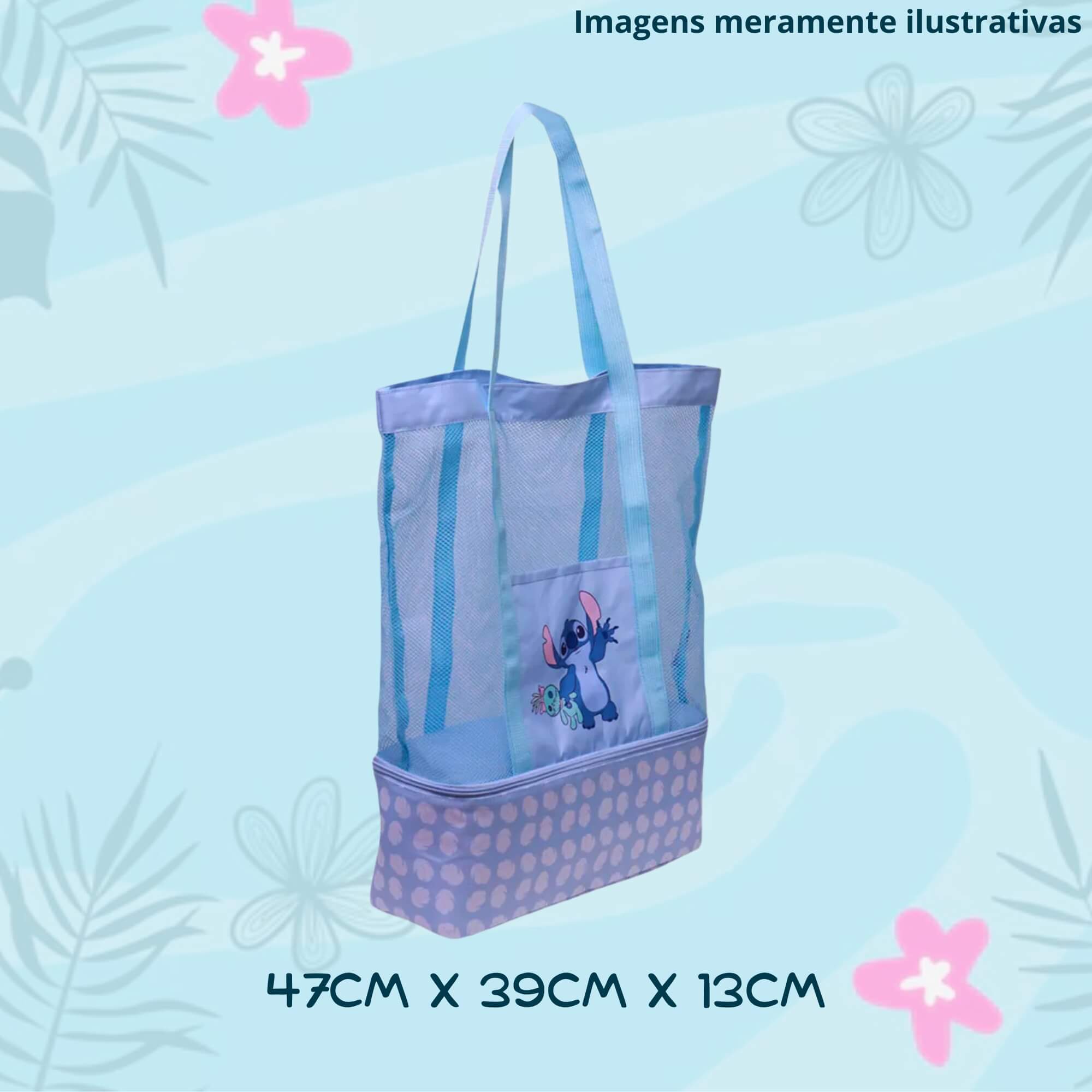 COMP Kit Praia Stitch Copo Térmico Inox 1,15L + Bolsa com Compartimento Térmico Zona Criativa