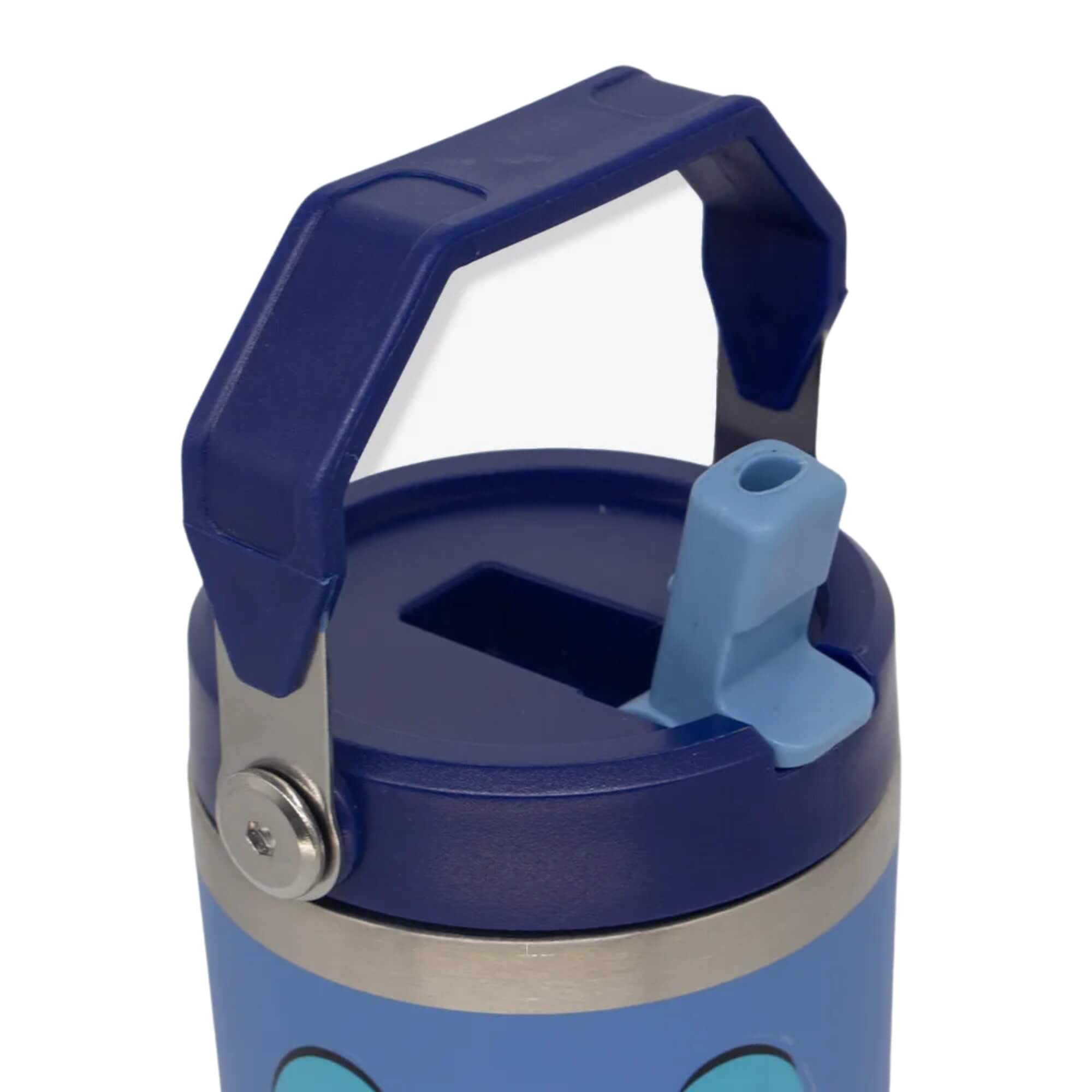 COMP Kit Stitch Descanso Almofada Formato Stitch + Copo Térmico 650ml Zona Criativa