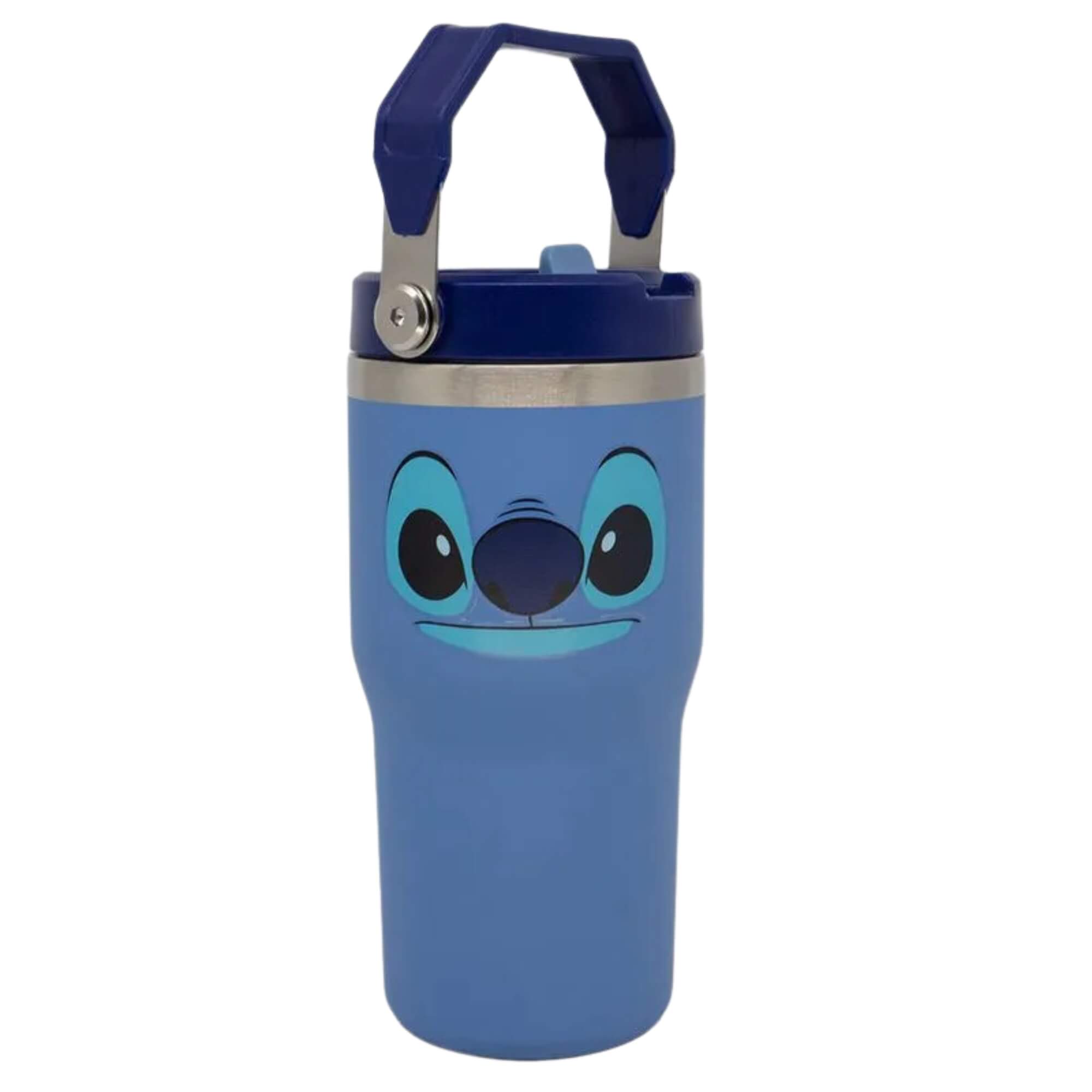 COMP Kit Stitch Descanso Almofada Formato Stitch + Copo Térmico 650ml Zona Criativa