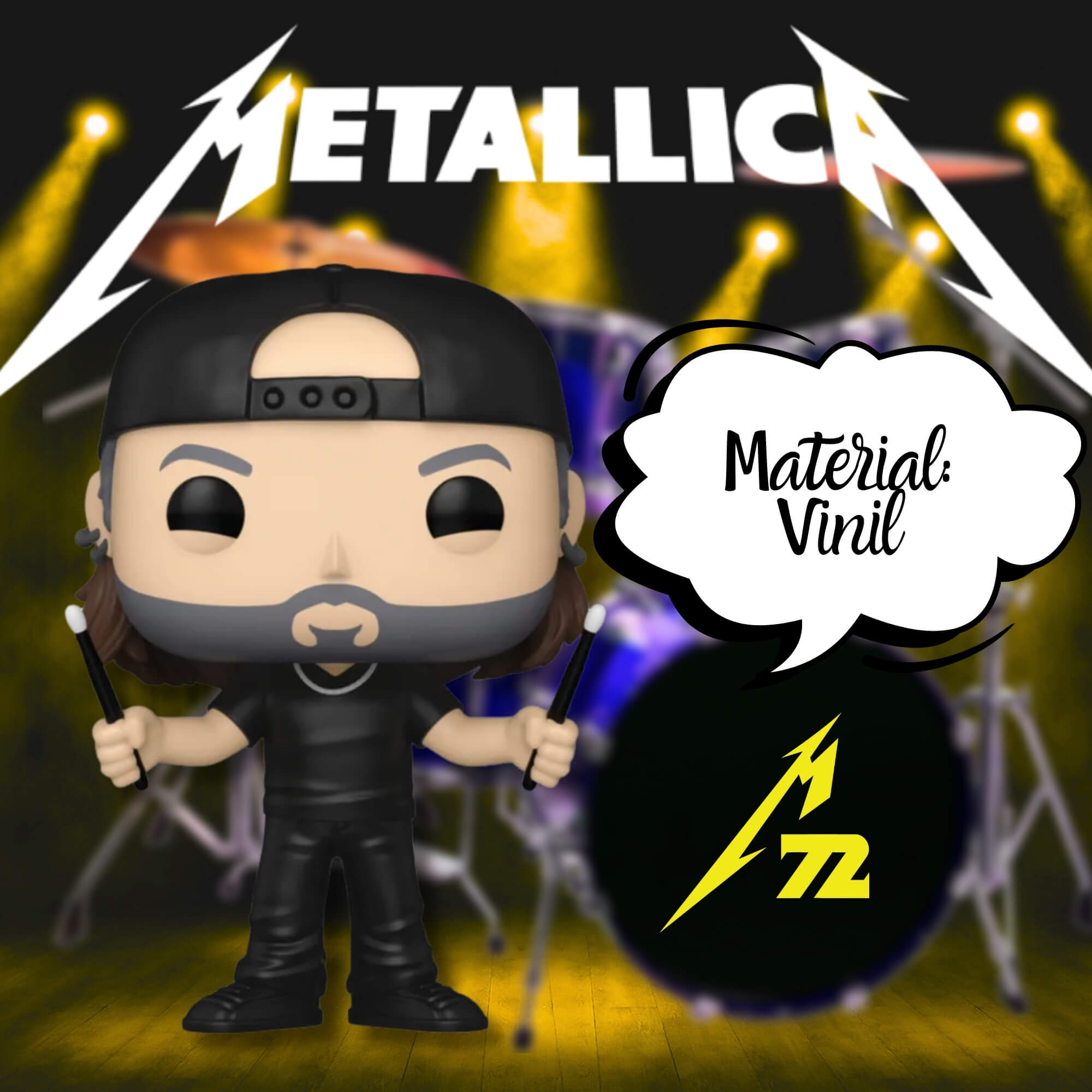 Boneco Funko Pop! Rocks Metallica - Lars Ulrich Edição 72 Seasons Candide - 12723