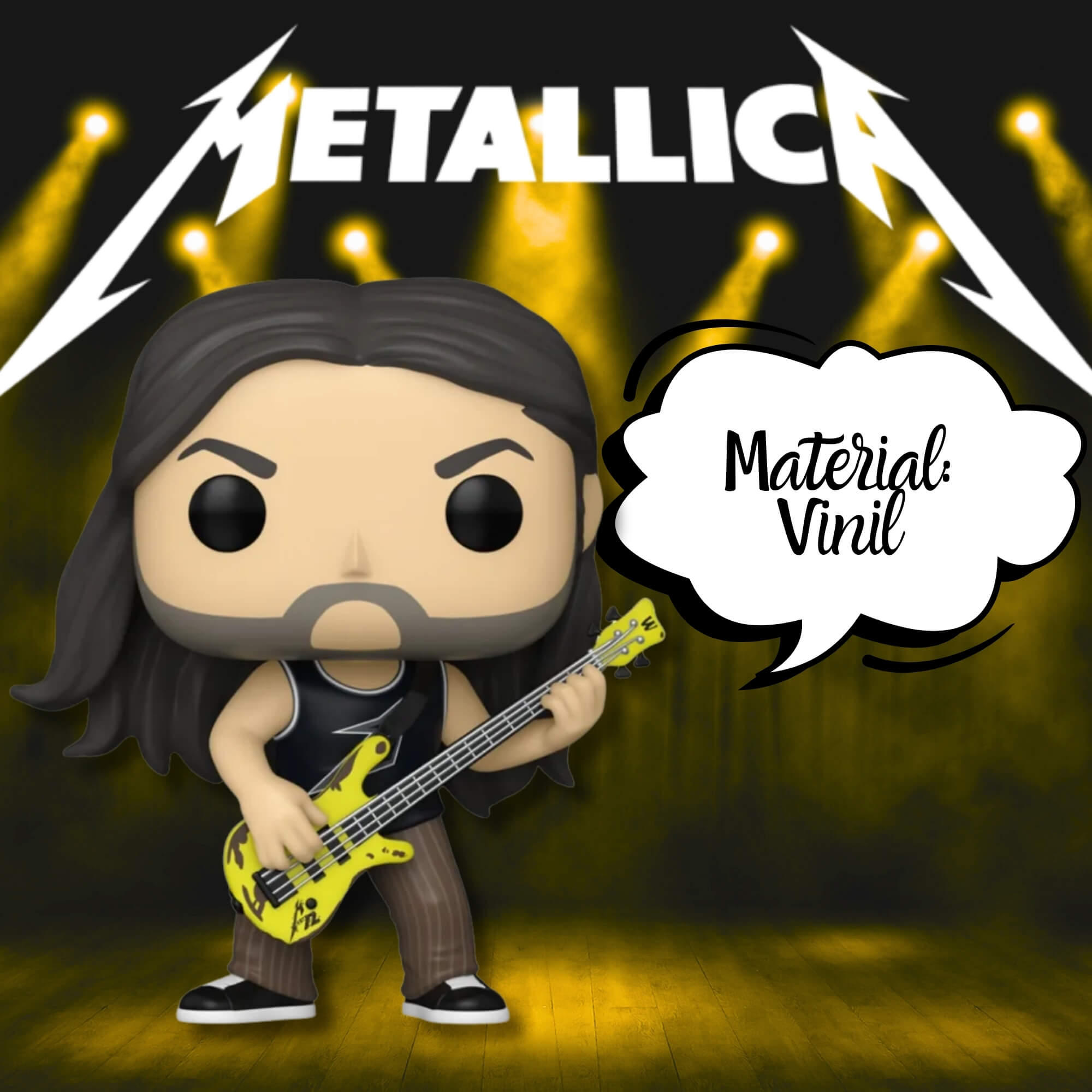 Boneco Funko Pop! Rocks Metallica - Robert Trujillo Edição 72 Seasons Candide - 12724