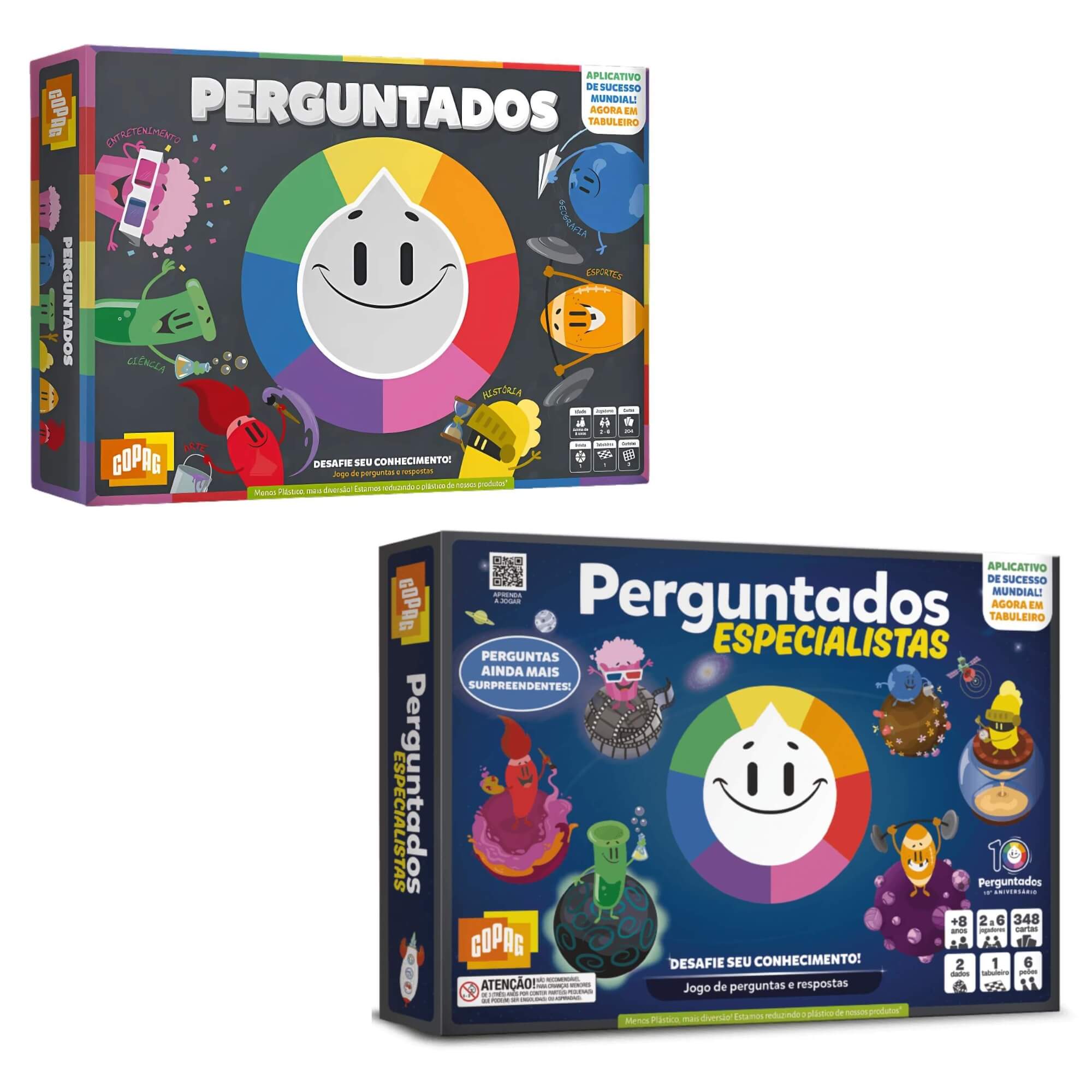 Kit 2 Jogos de Tabuleiro Perguntados: Tradicional + Especialistas Copag
