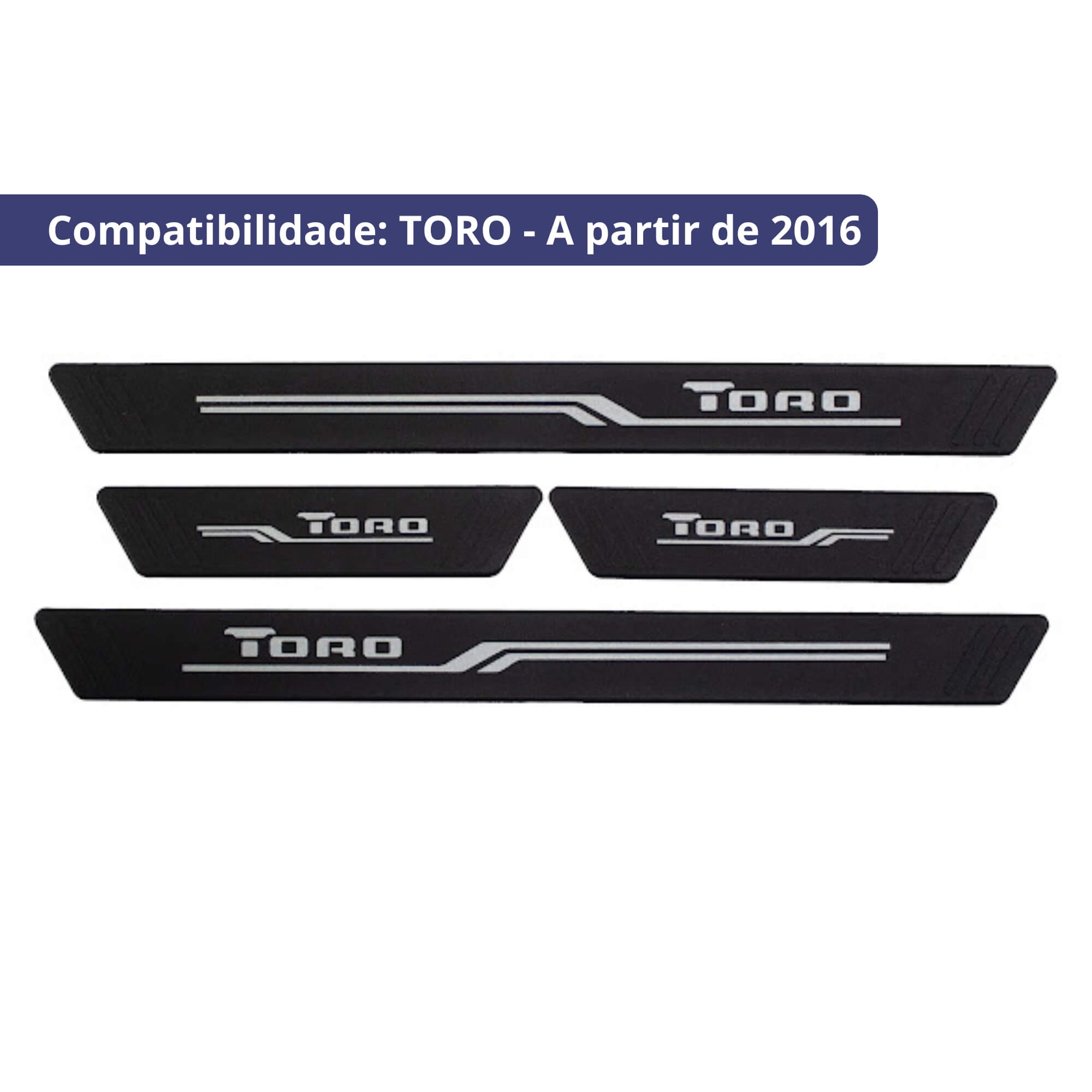 COMP Kit Automotivo Tapete Bandeja + Soleira Preta Fiat Toro A partir de 2016