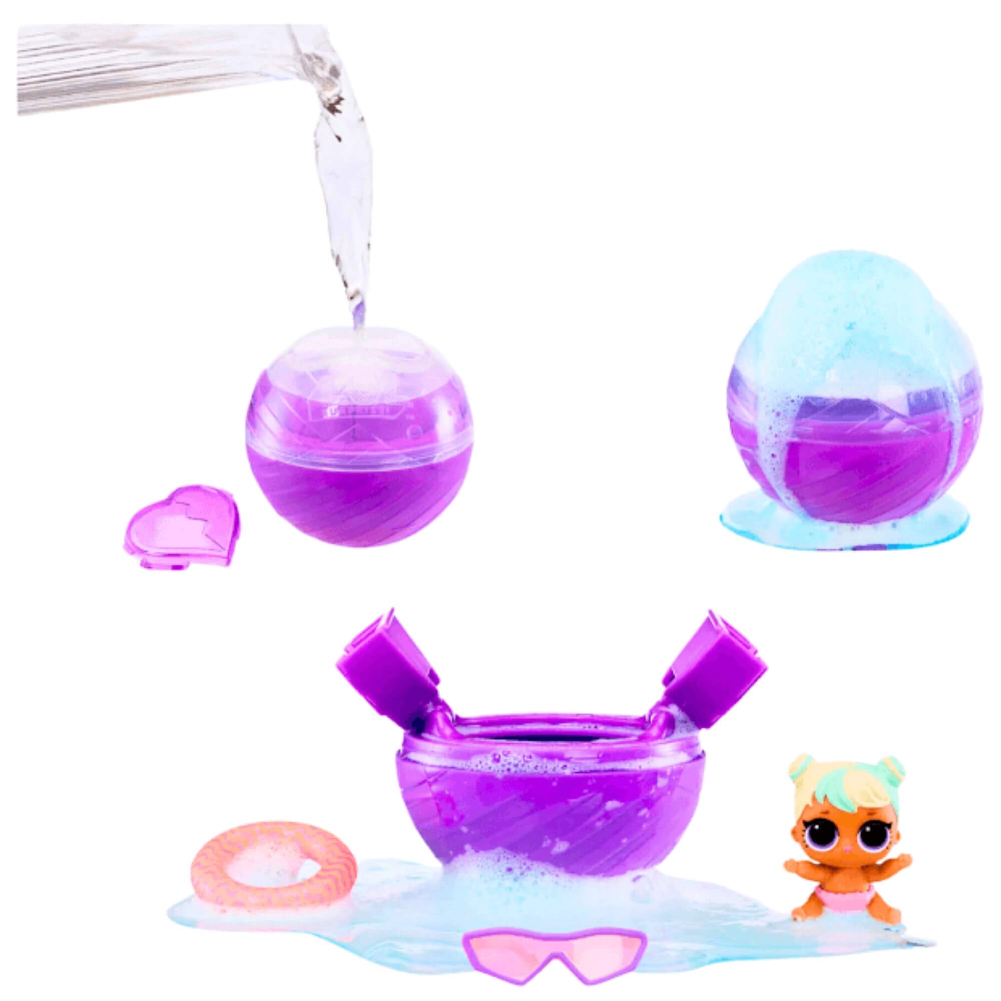 COMP Kit LOL Surprise Cesta Pic Nic 16 Peças + Boneca Bubble Surprise Lil Sisters 1 Und. Sortida