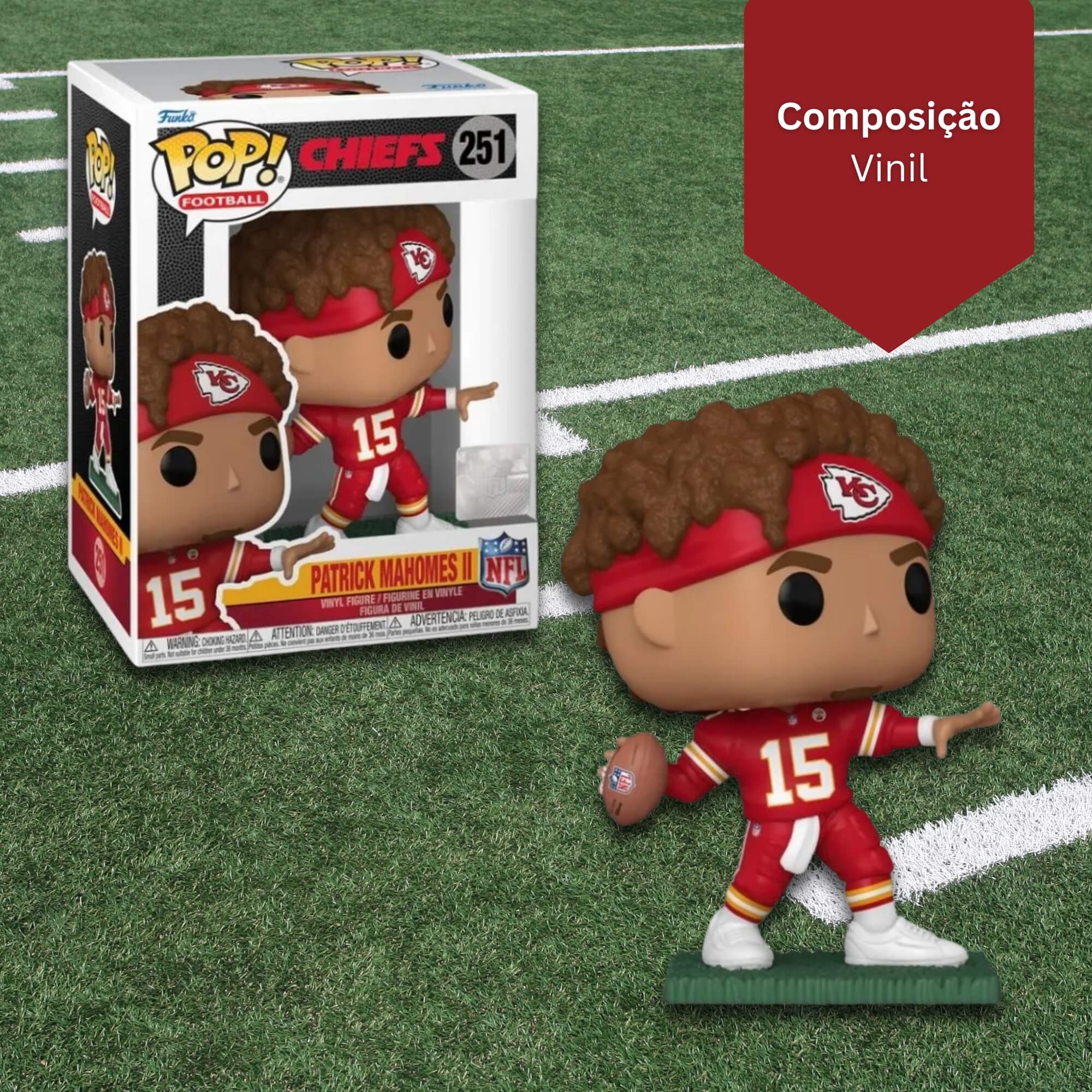 VAR Boneco Funko Pop! NFL Chiefs Candide (Escolha o Jogador) Jogador:Patrick Mahomes I
