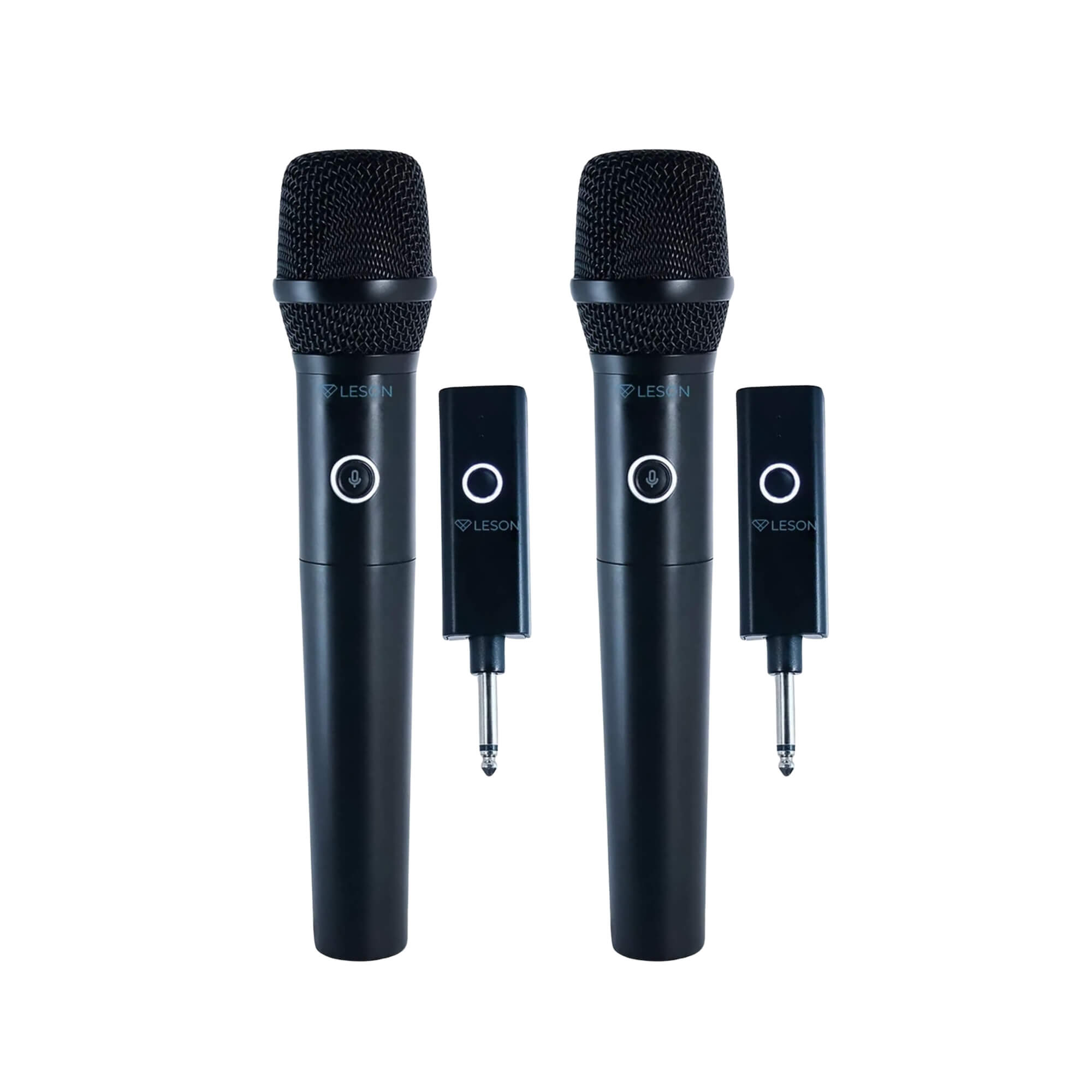 COMP Kit com 2 Microfones Sem Fio Dinâmico AR100 HT na cor Preta Leson
