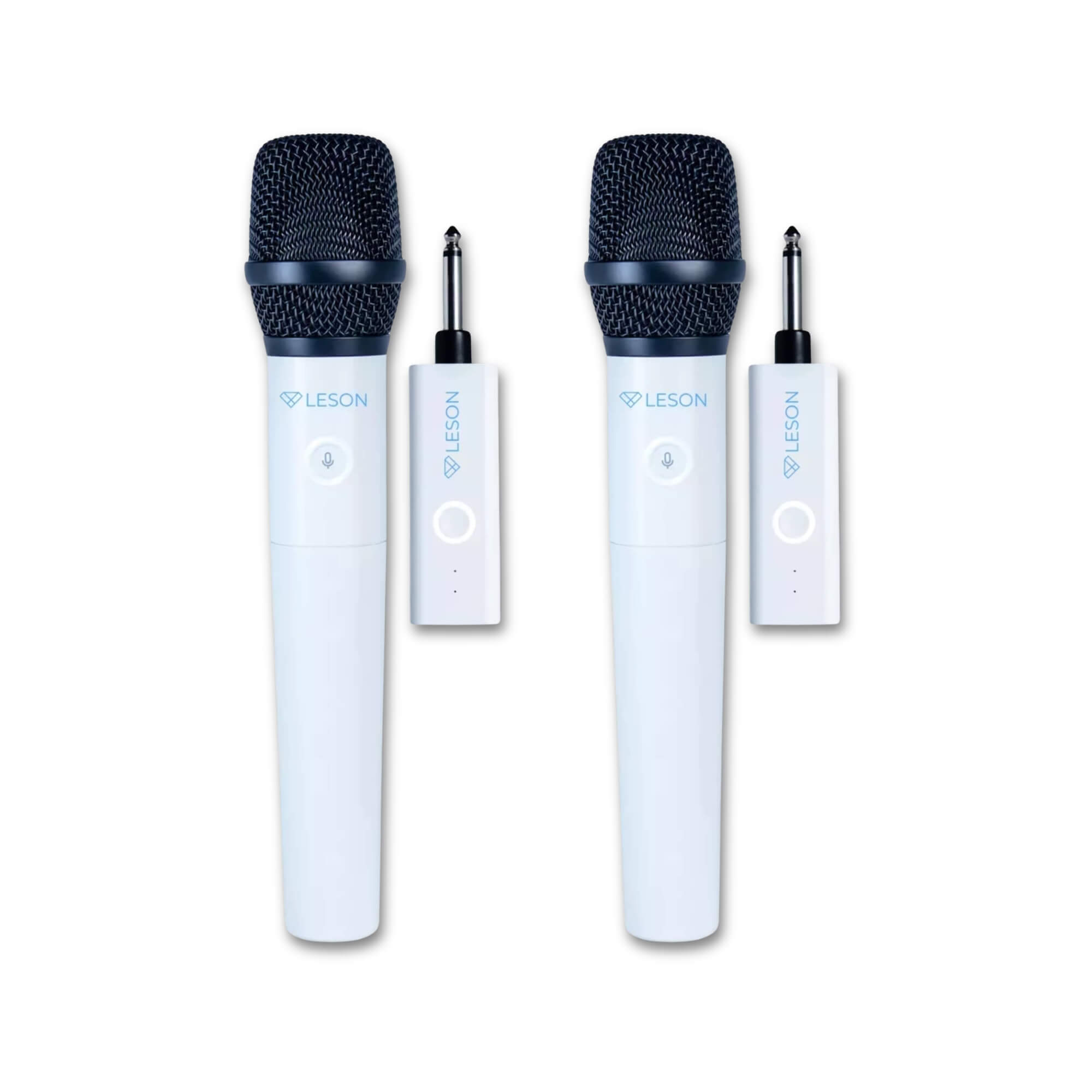 COMP Kit com 2 Microfones sem Fio Dinâmico AR100 HT na cor Branca Leson