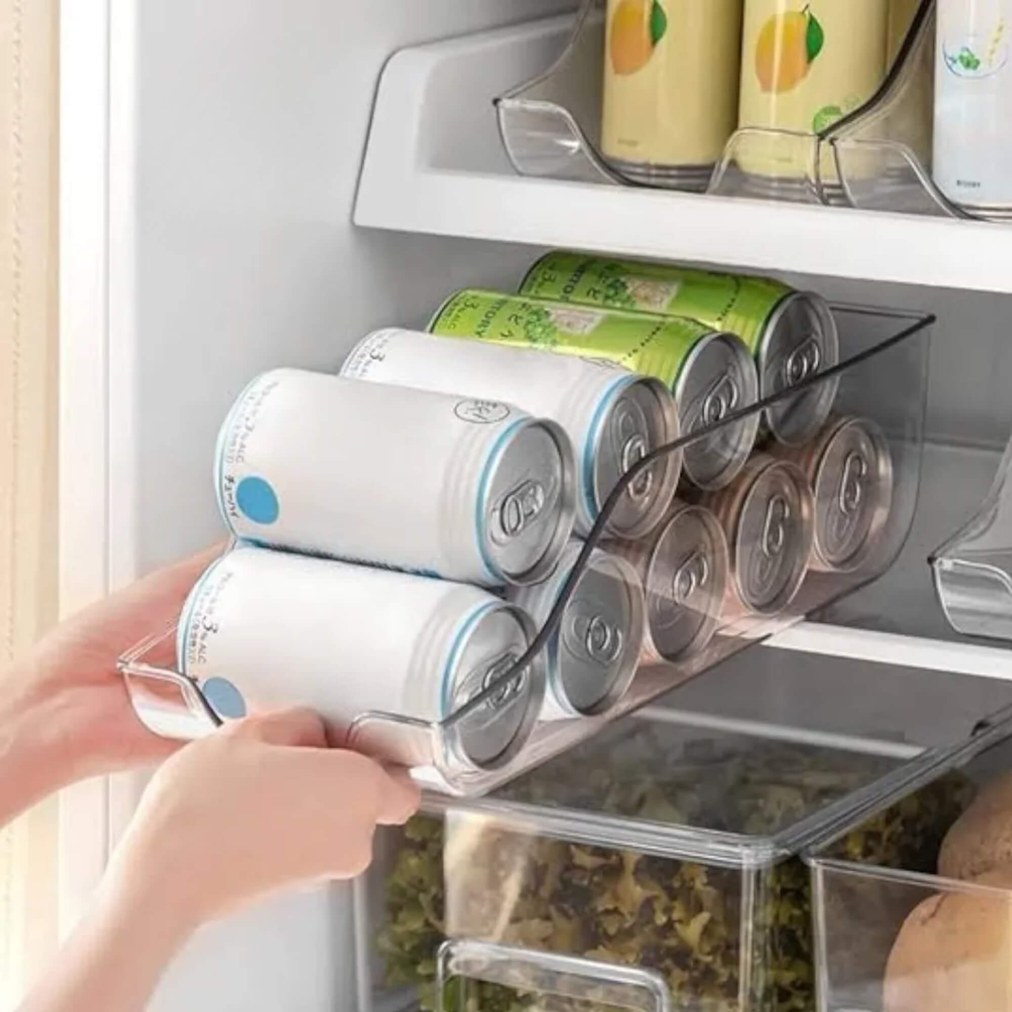 COMP Kit com 2x Porta Latas Transparente de Plástico 10 à 12 Latas UZ Utilidades