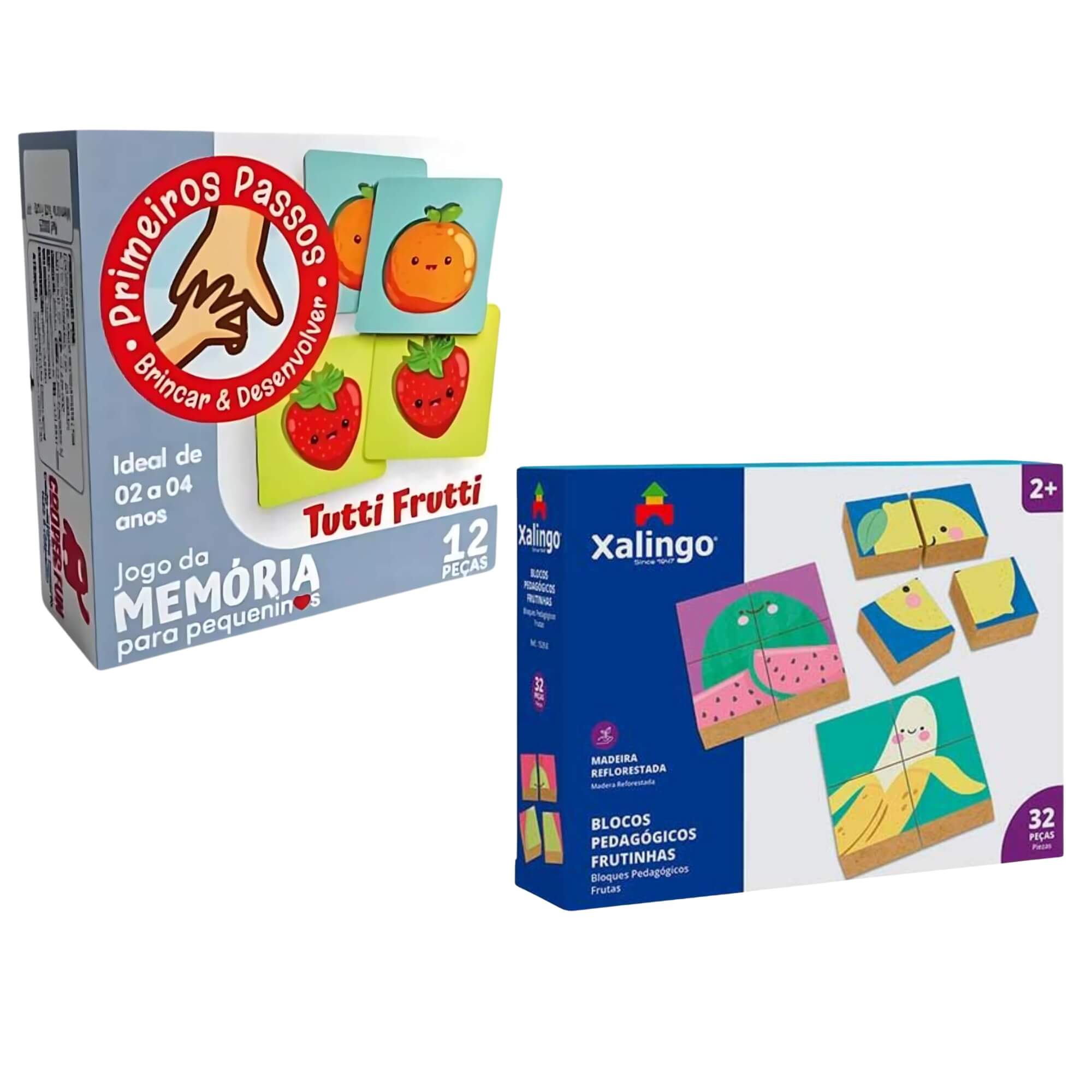 COMP Kit Jogos Educativos Infantis: Associação Tutti Frutti + Blocos Pedagógicos Frutinhas