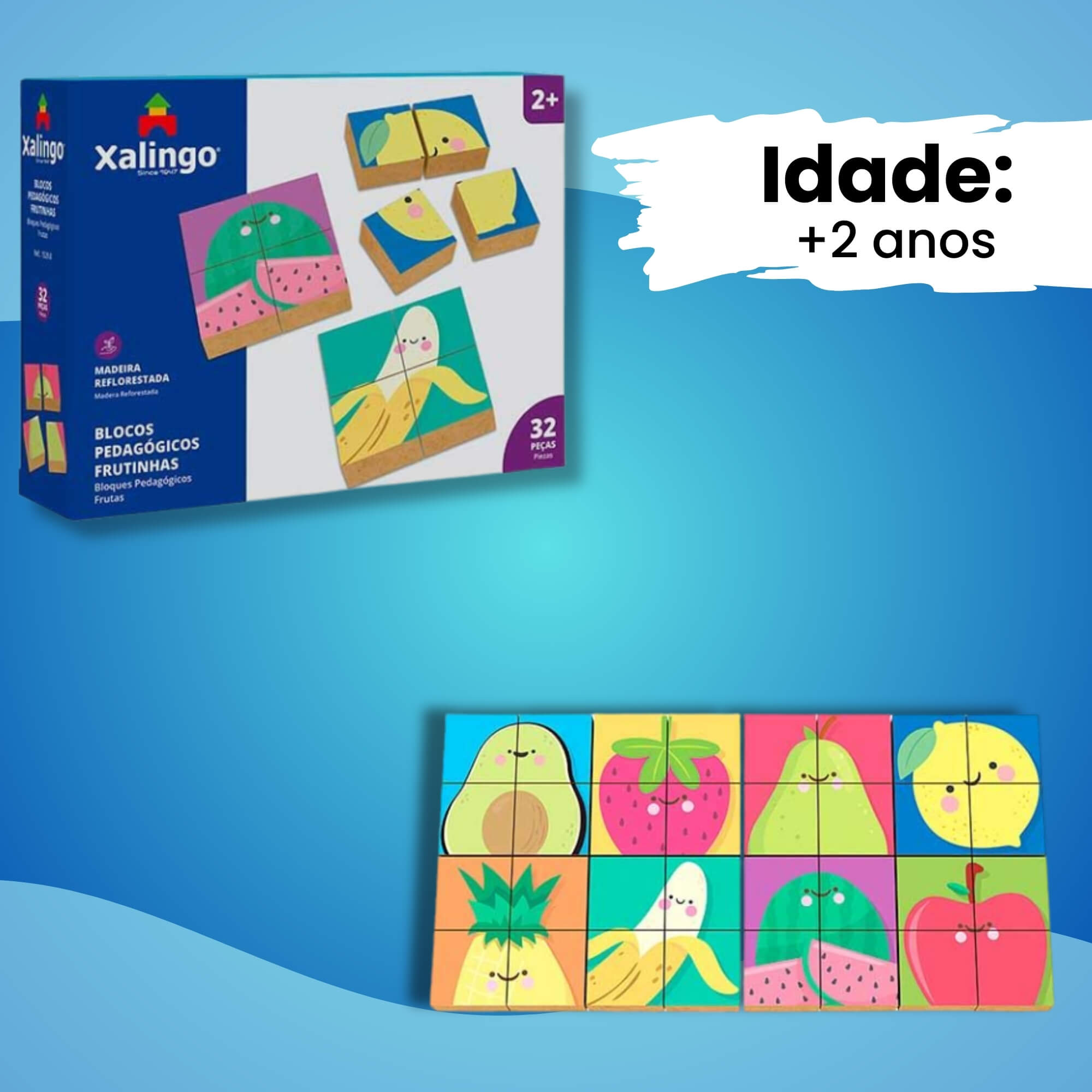 COMP Kit Jogos Educativos Infantis: Associação Tutti Frutti + Blocos Pedagógicos Frutinhas