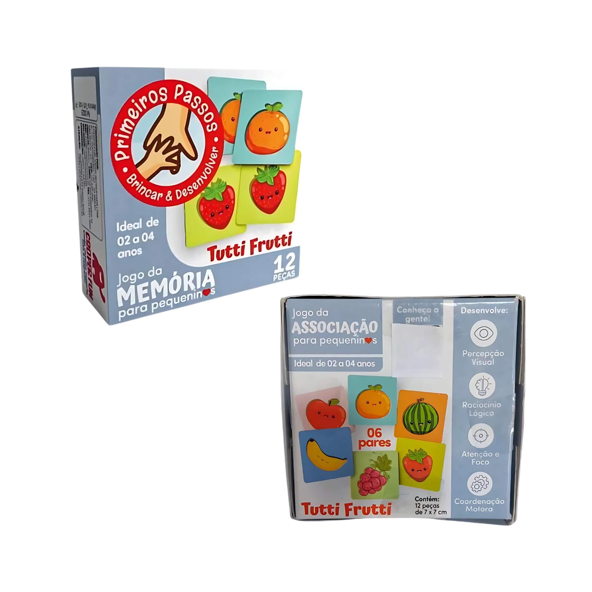 Kit Jogos Educativos Infantis: Associação Tutti Frutti + Blocos Pedagógicos Frutinhas