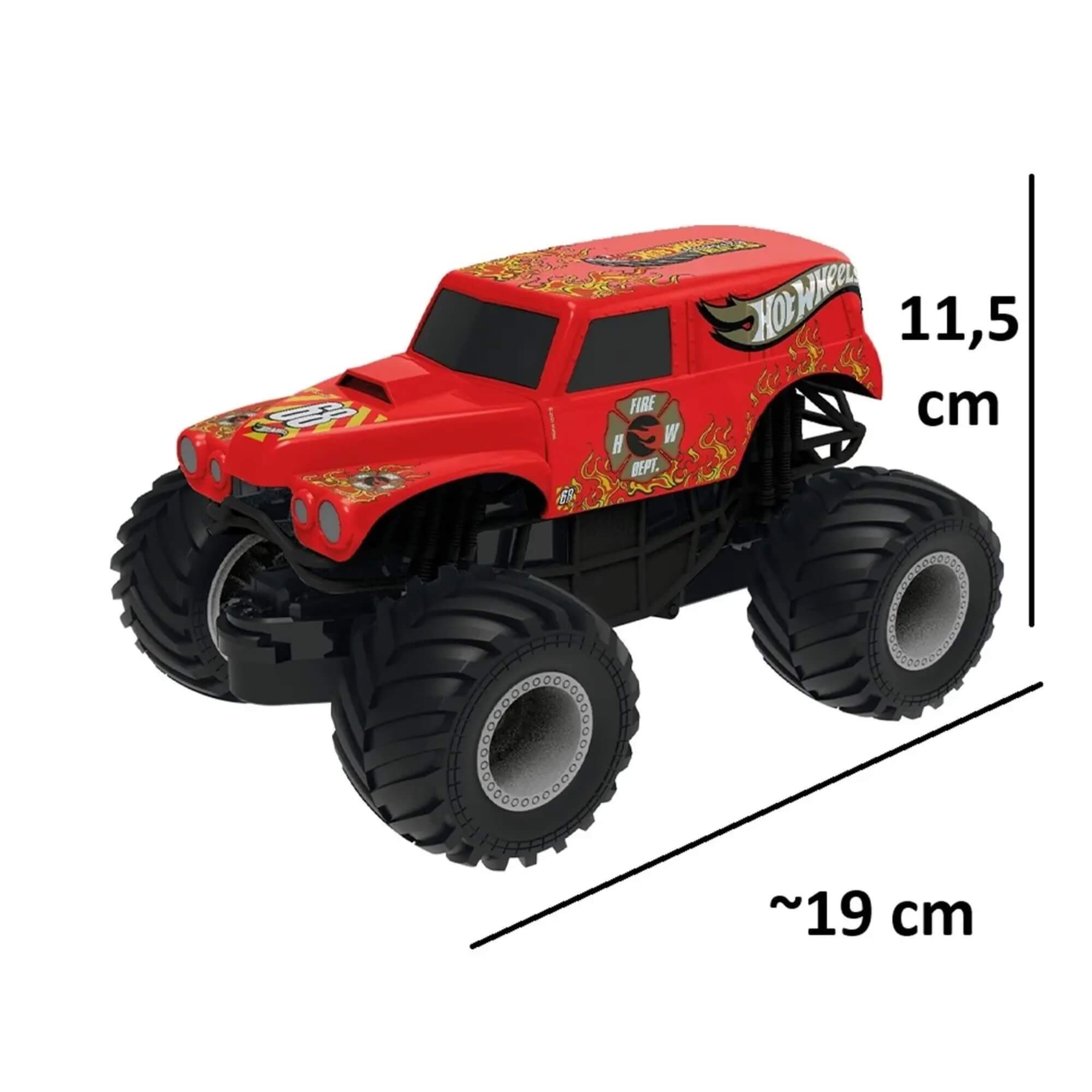 COMP Kit 2 Und. Hot Wheels Monster Truck c/ Luz e Som Titan + Rocket