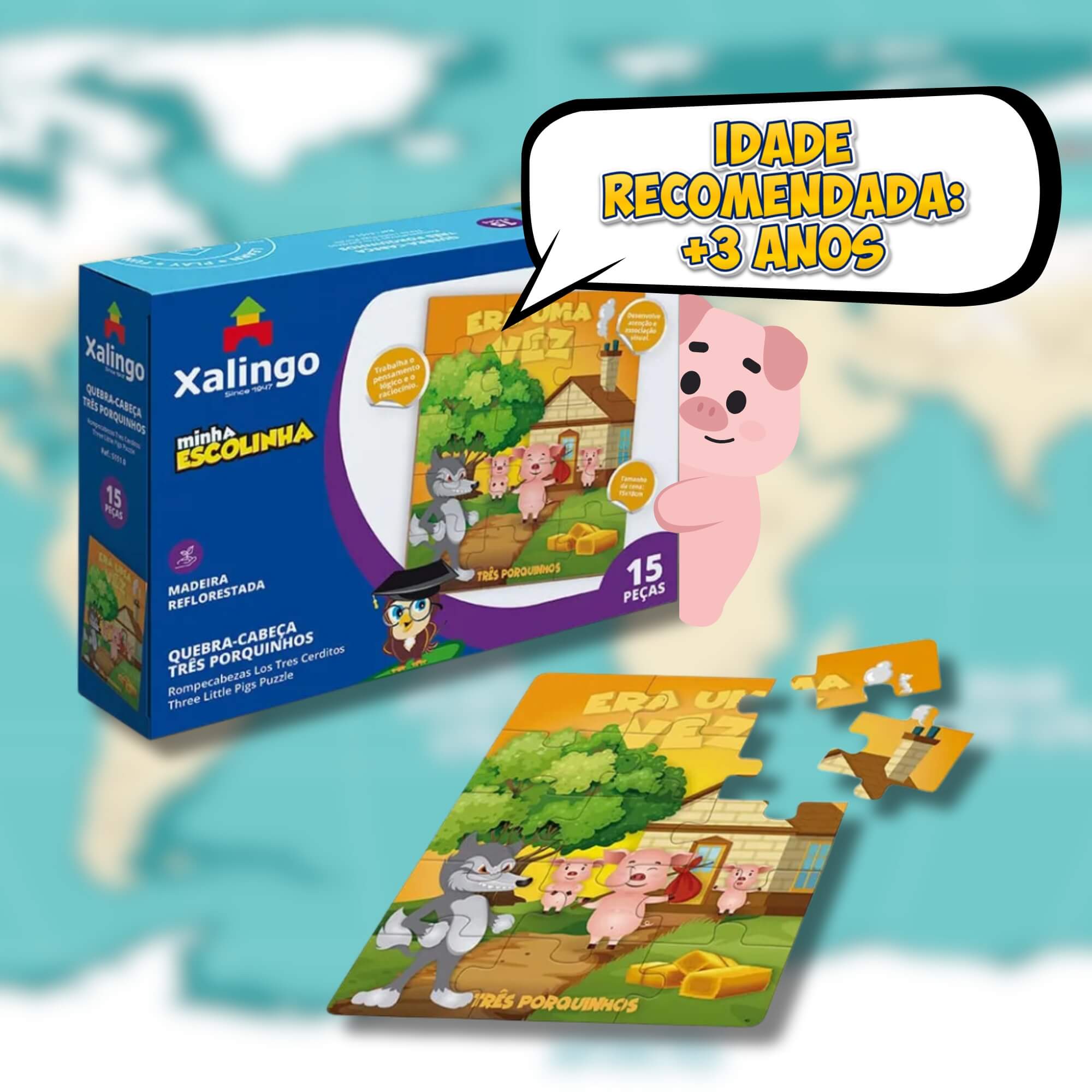 COMP Kit 2 Quebra Cabeças para Desenvolvimento Infantil Bebês e Crianças