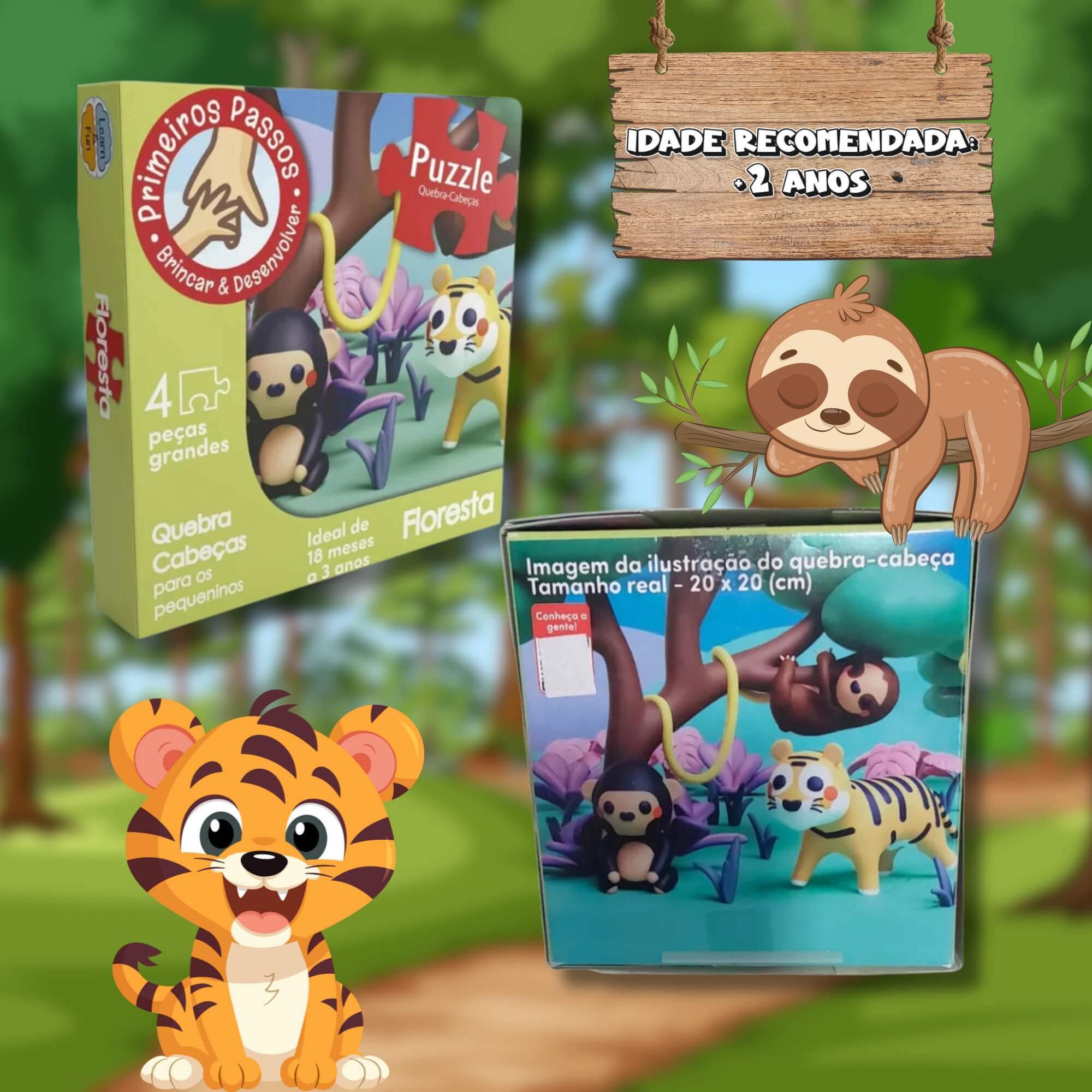 COMP Kit 2 Quebra Cabeças para Desenvolvimento Infantil Bebês e Crianças