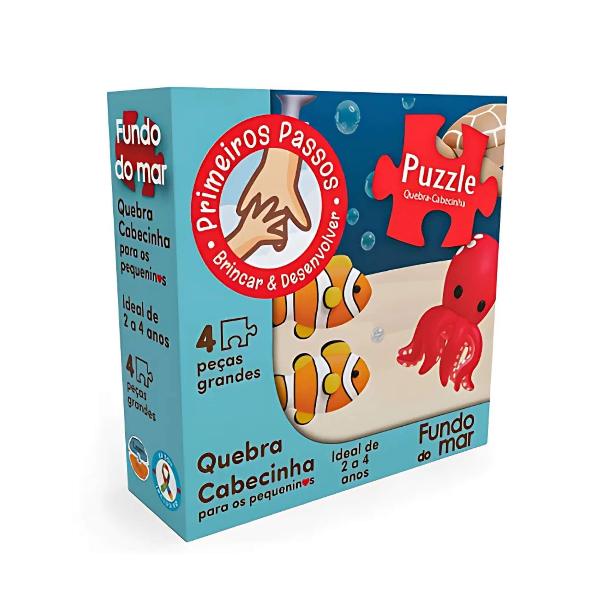 COMP Kit Quebra-Cabeça Infantil Cooper Fun Fundo do Mar + Big Fofossauros Xalingo