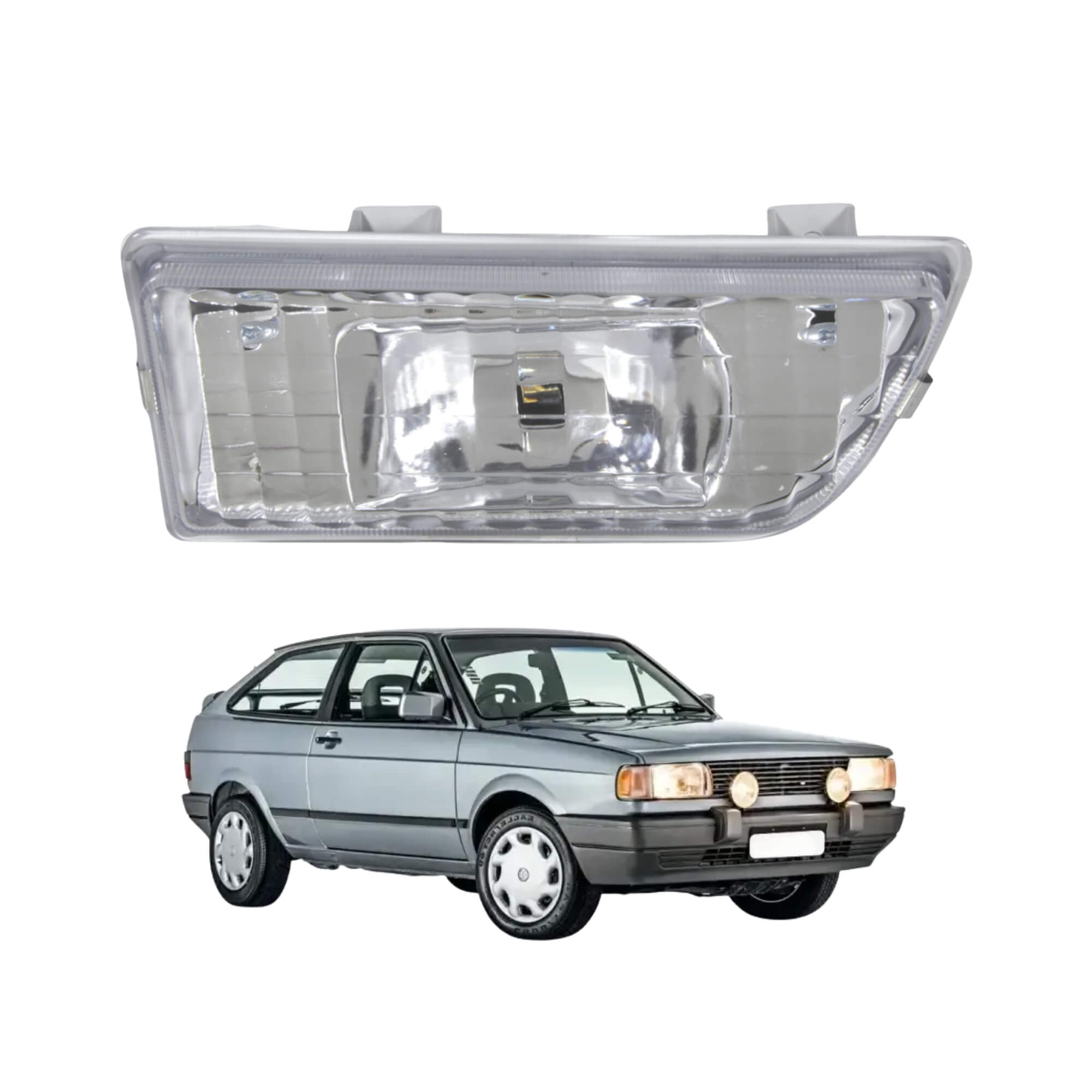 COMP Kit Farol Auxiliar Gol G1 1987 a 1990 Shocklight (Lado Direito e Esquedo) + Lâmpada H3 55W