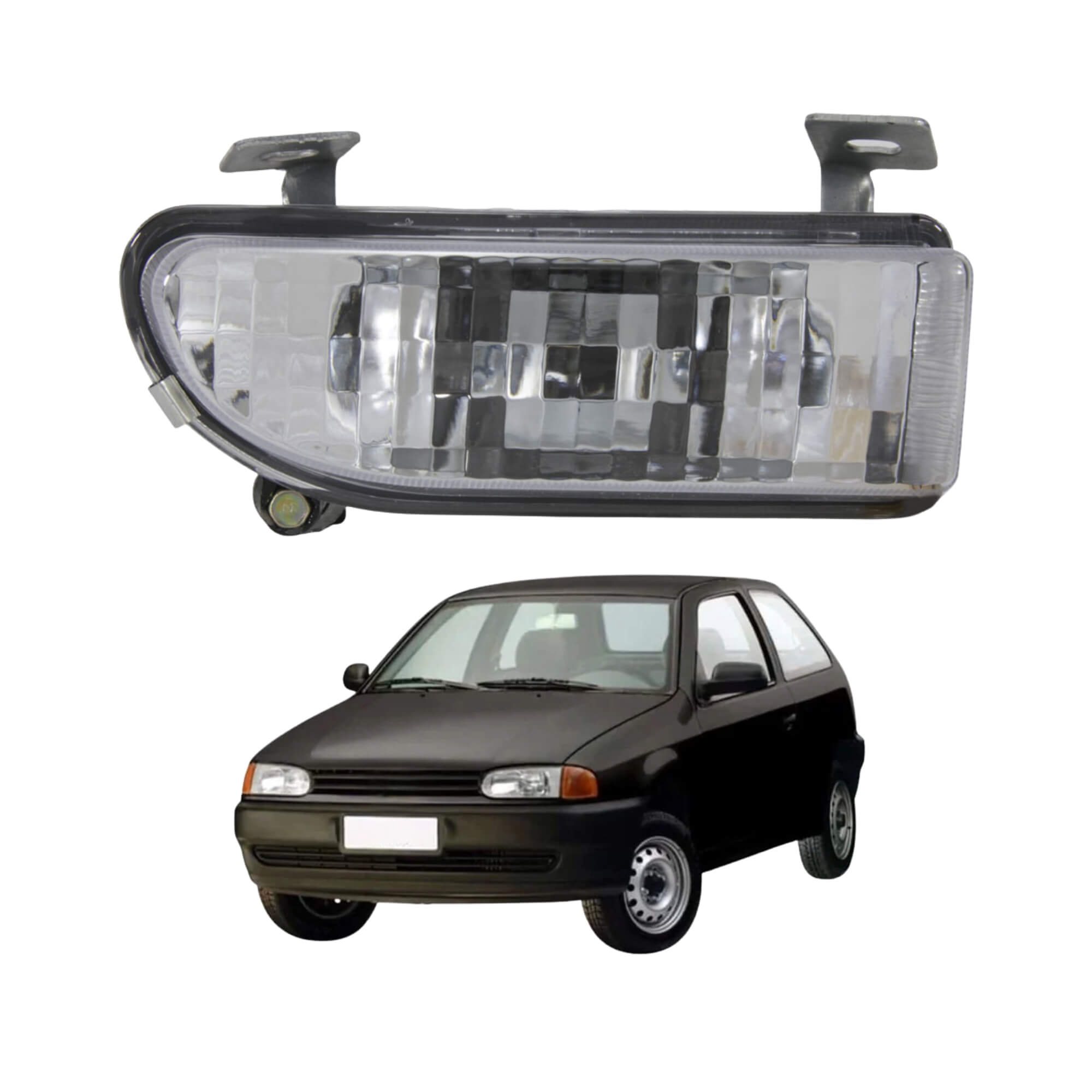 COMP Kit Farol Auxiliar Gol G2 1995 a 1999 Shocklight (Lado Direito e Esquerdo) + Lâmpada H3 55W