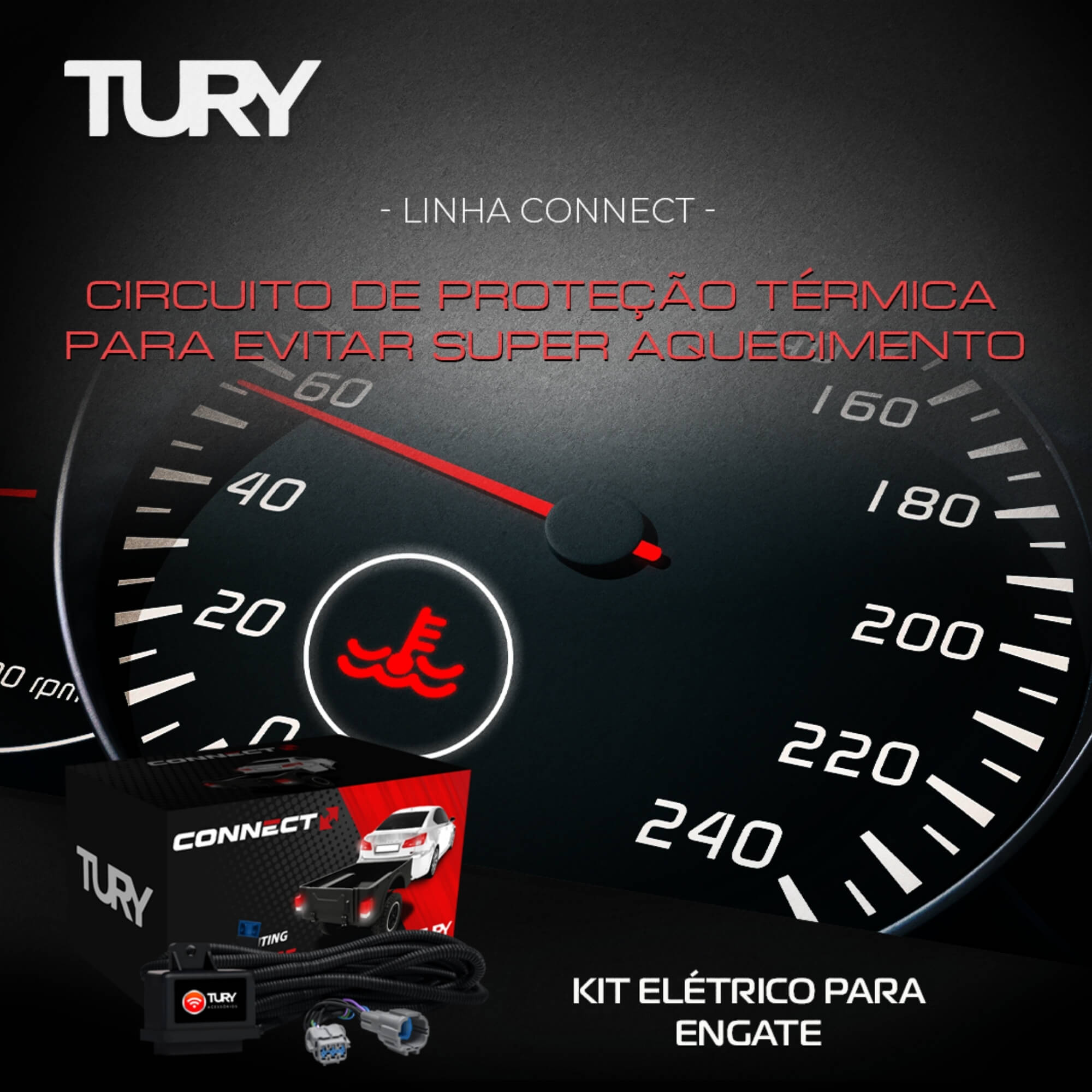 COMP Kit Munheca p/ Engates Karmann c/ Trava de Segurança 25KG 50x50 + Módulo de Proteção Elétrica