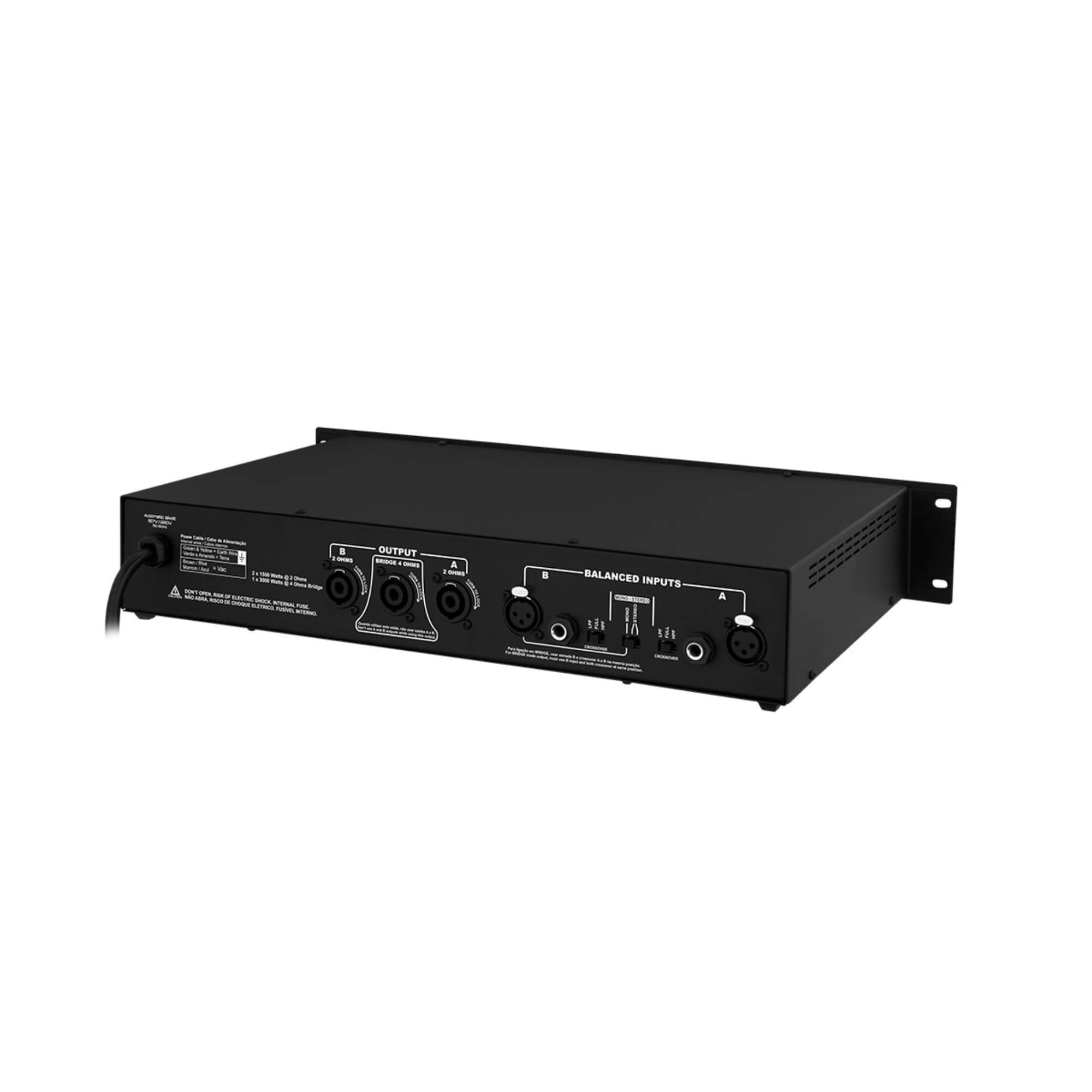 Amplificador Profissional Multicanal Class D T 3000.2 Taramps - 902464