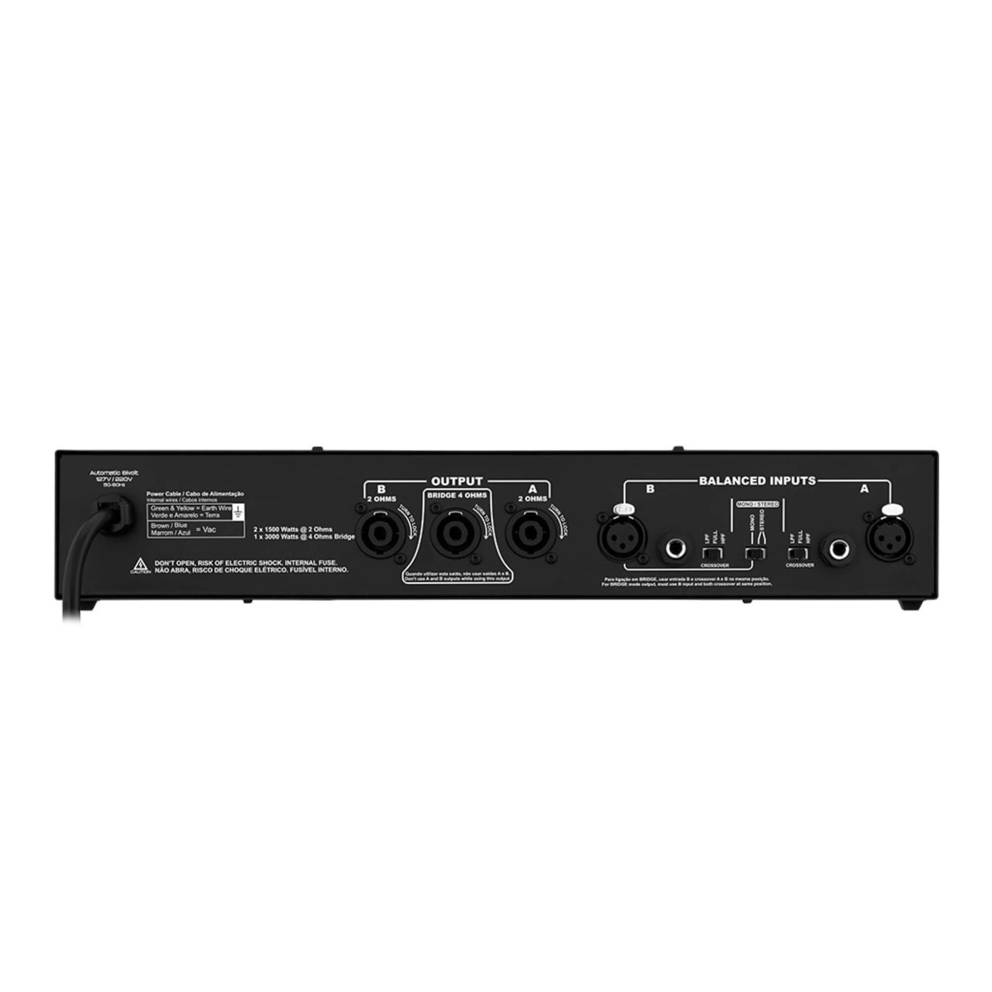 Amplificador Profissional Multicanal Class D T 3000.2 Taramps - 902464