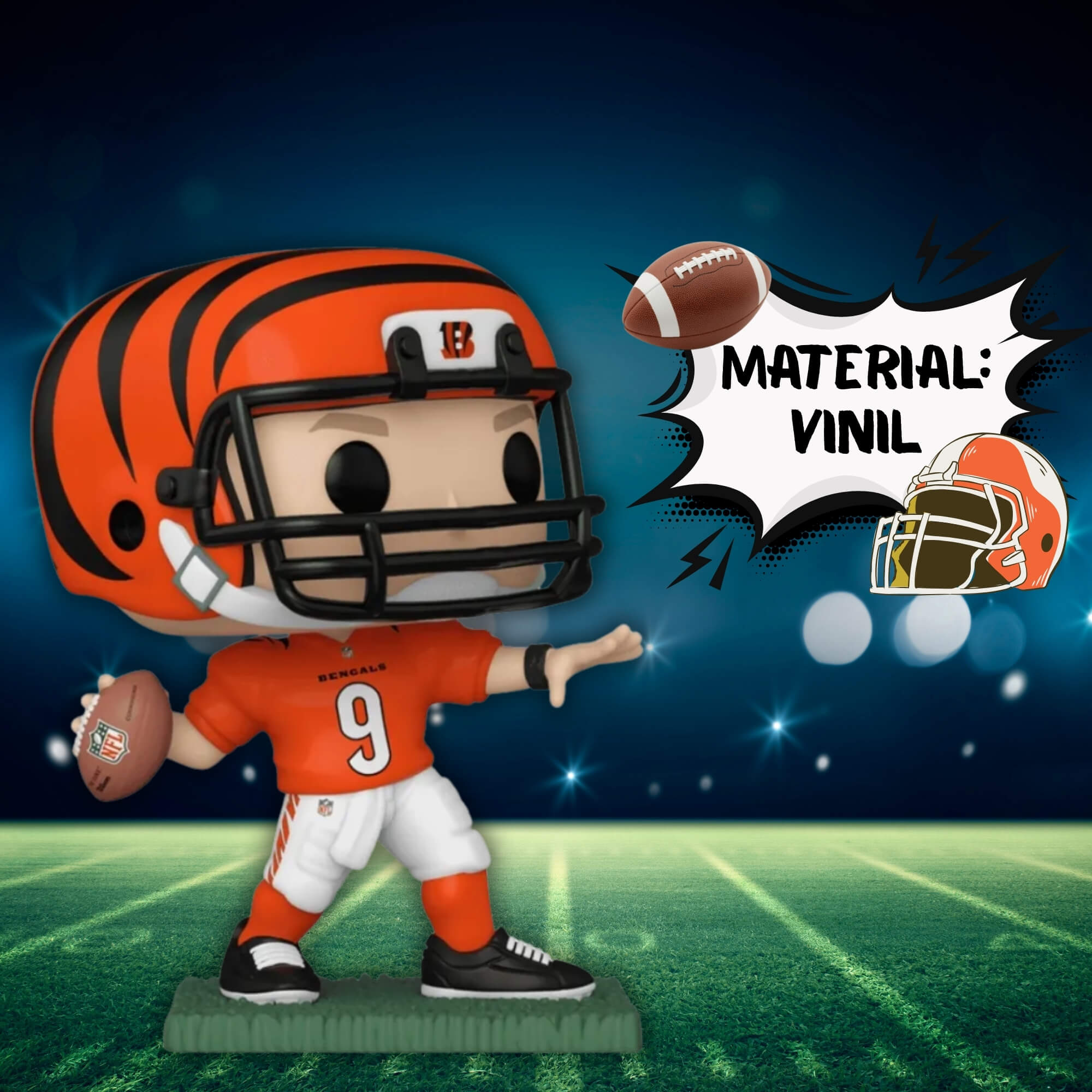 VAR Boneco Colecionável Funko Pop! Jogadores da NFL (Escolha Seu Modelo) Jogador:Joe Burrow