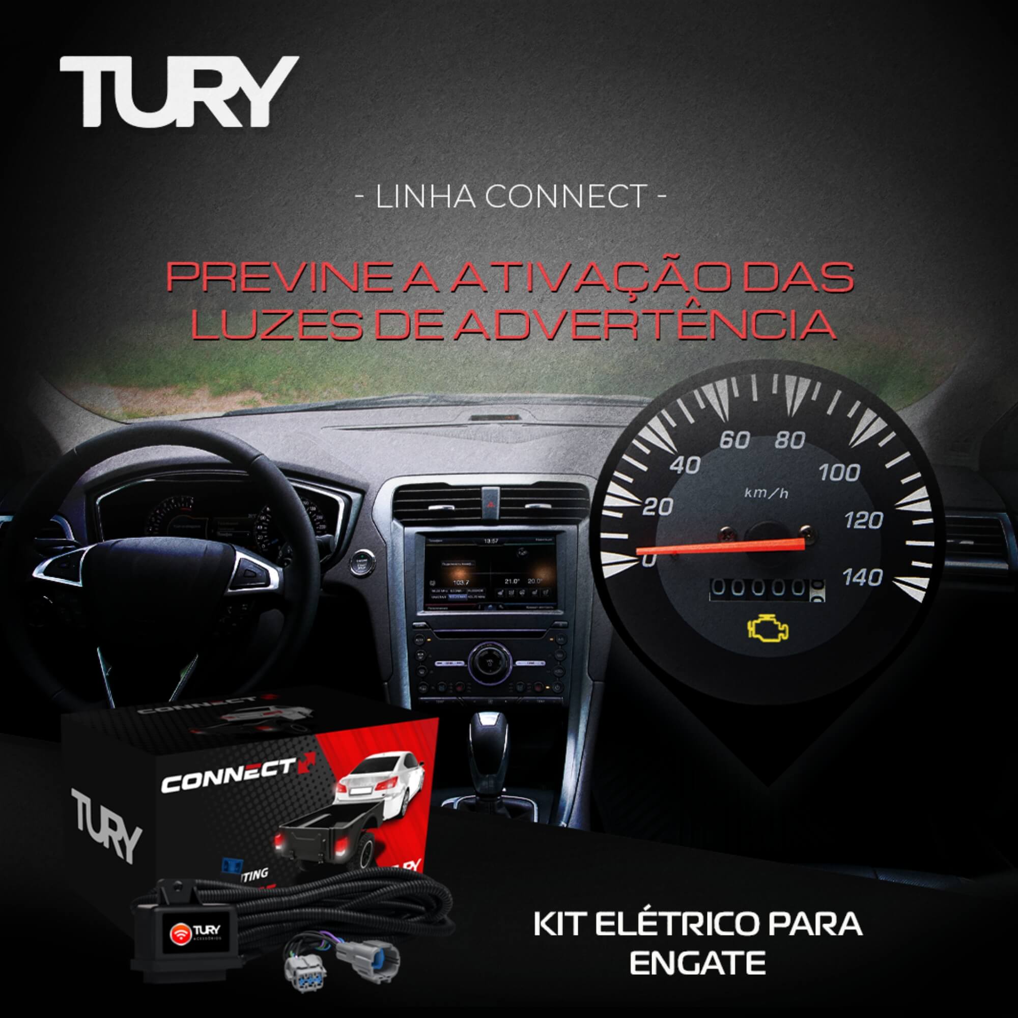 COMP Kit Engate Reboque Rabicho Fixo Tiggo 7 17/24 450Kg + Módulo de Iluminação
