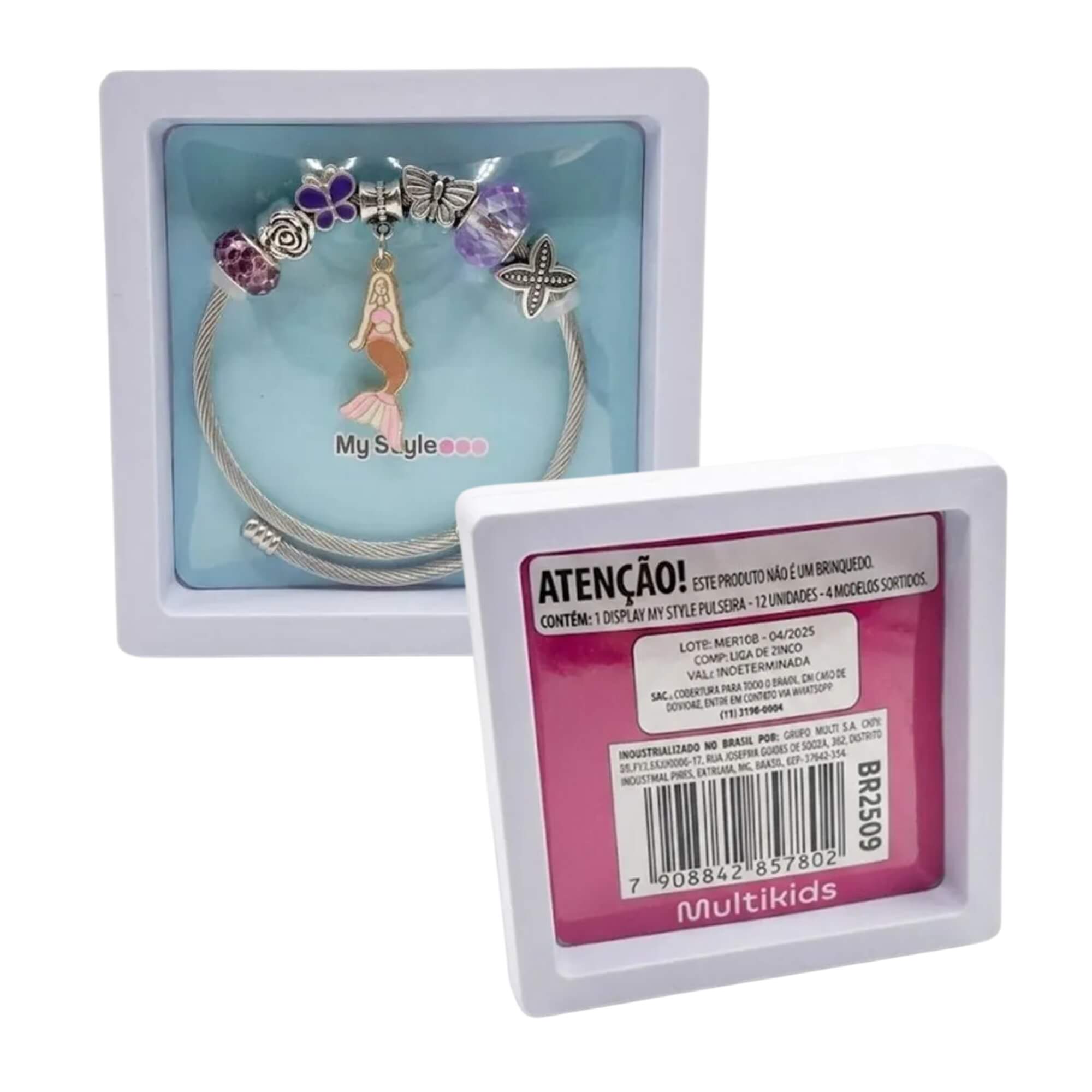 Pulseira Unitária Metal My Style Display com 12und Multikids - BR2509