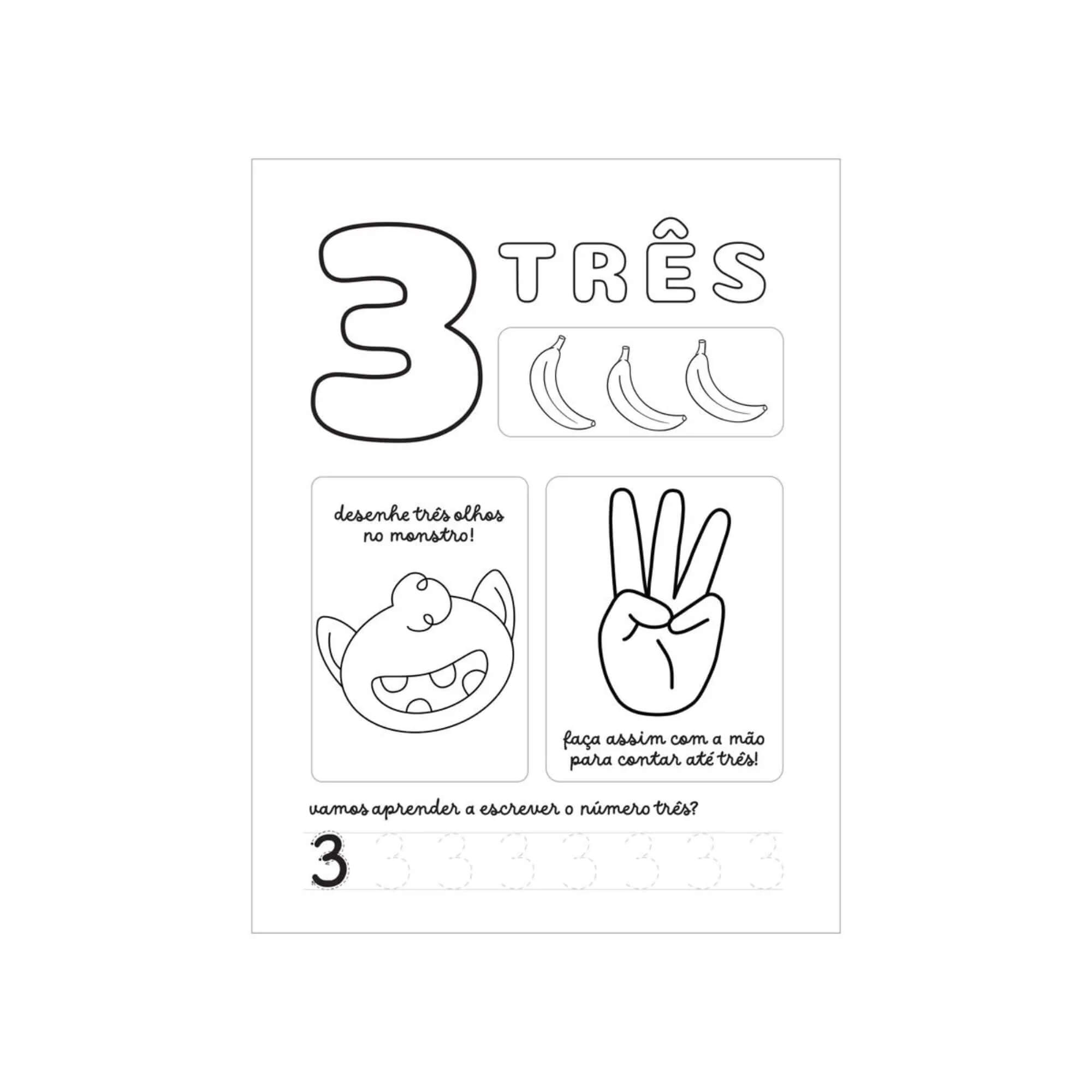 VAR Livro Para Colorir Pedagógico com Adesivos e Lápis Leo&Leo (Escolha o Tema) Tema:Livro para Colorir Números