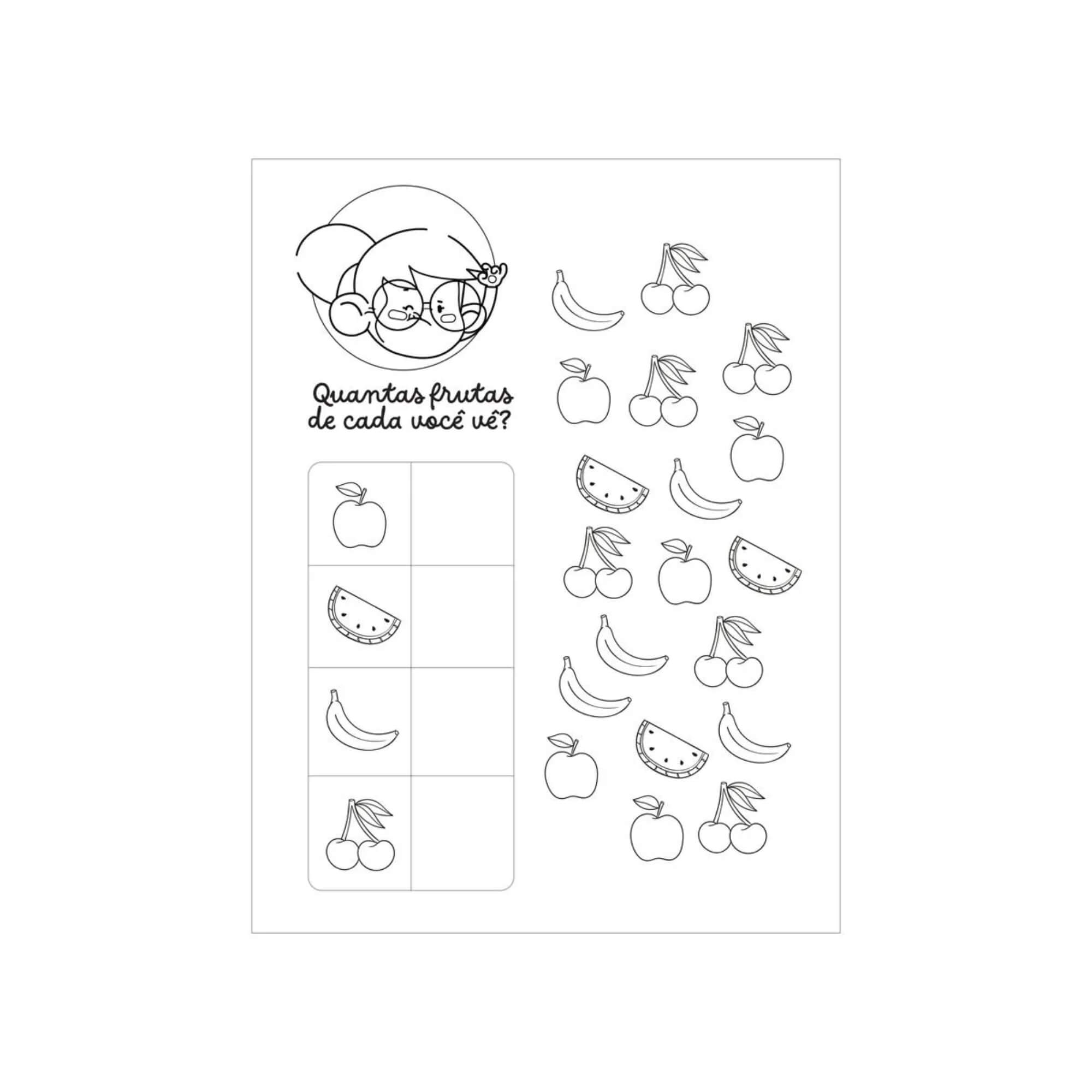VAR Livro Para Colorir Pedagógico com Adesivos e Lápis Leo&Leo (Escolha o Tema) Tema:Livro para Colorir Números