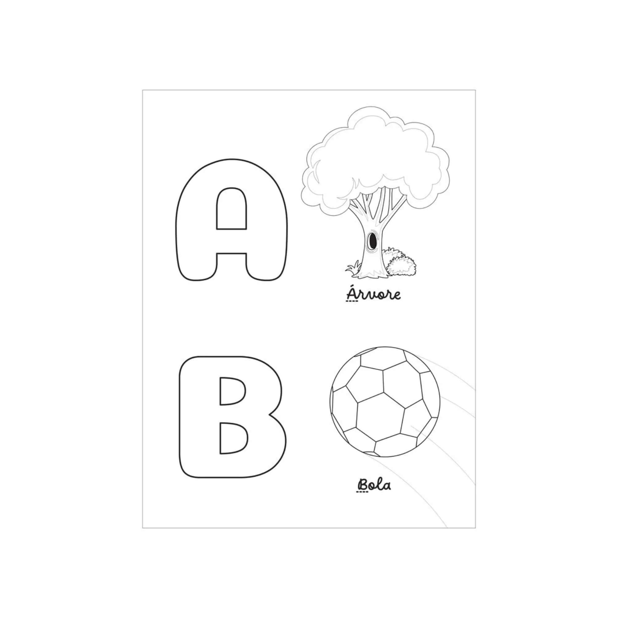 VAR Livro Para Colorir Pedagógico com Adesivos e Lápis Leo&Leo (Escolha o Tema) Tema:Livro para Colorir Letras
