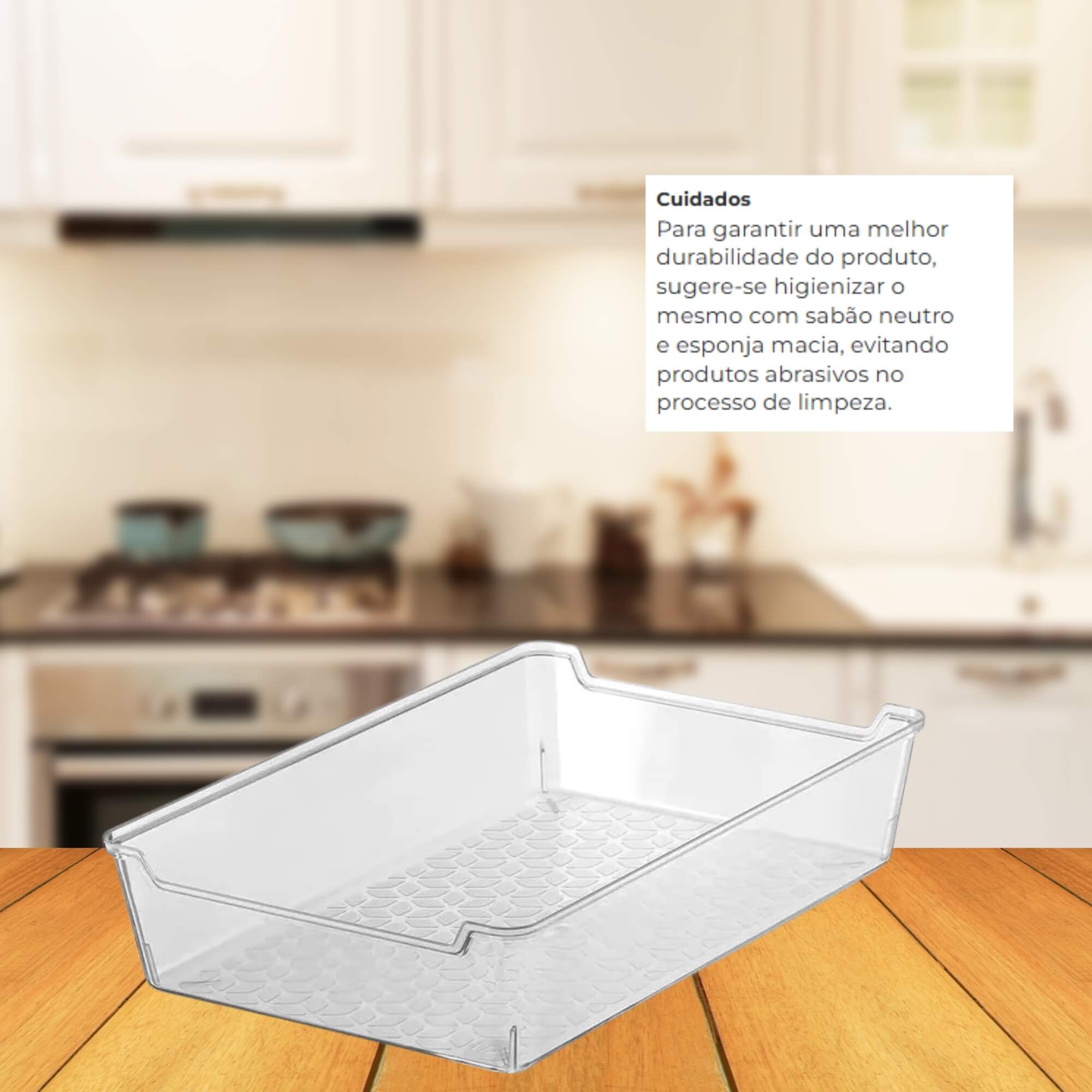 VAR Organizador de Plástico Multiuso Transparente Uz Utilidades (Escolha) Tamanho:17x25,5cm