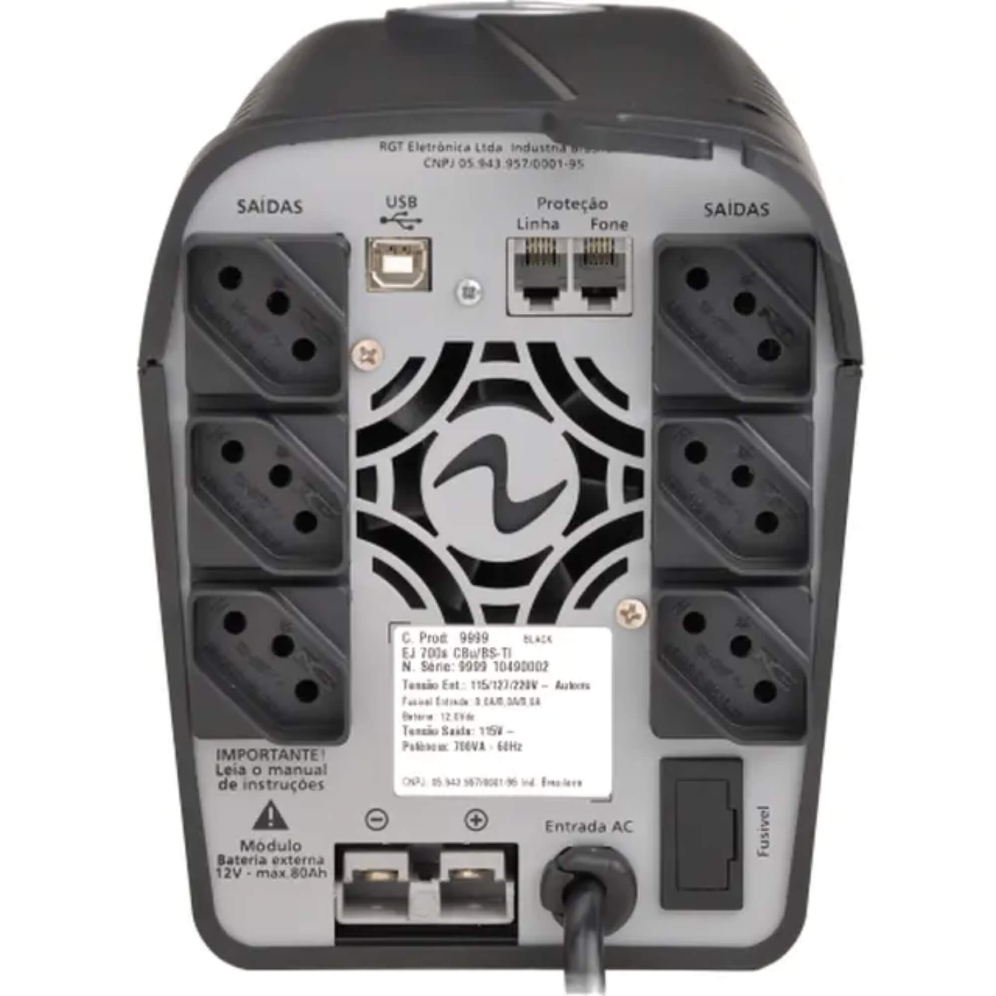 Nobreak Easy Pro 10 Tomadas Estabilizador Interno 1600VA 115/127/220V 60HZ Ragtech - 20NEP4036