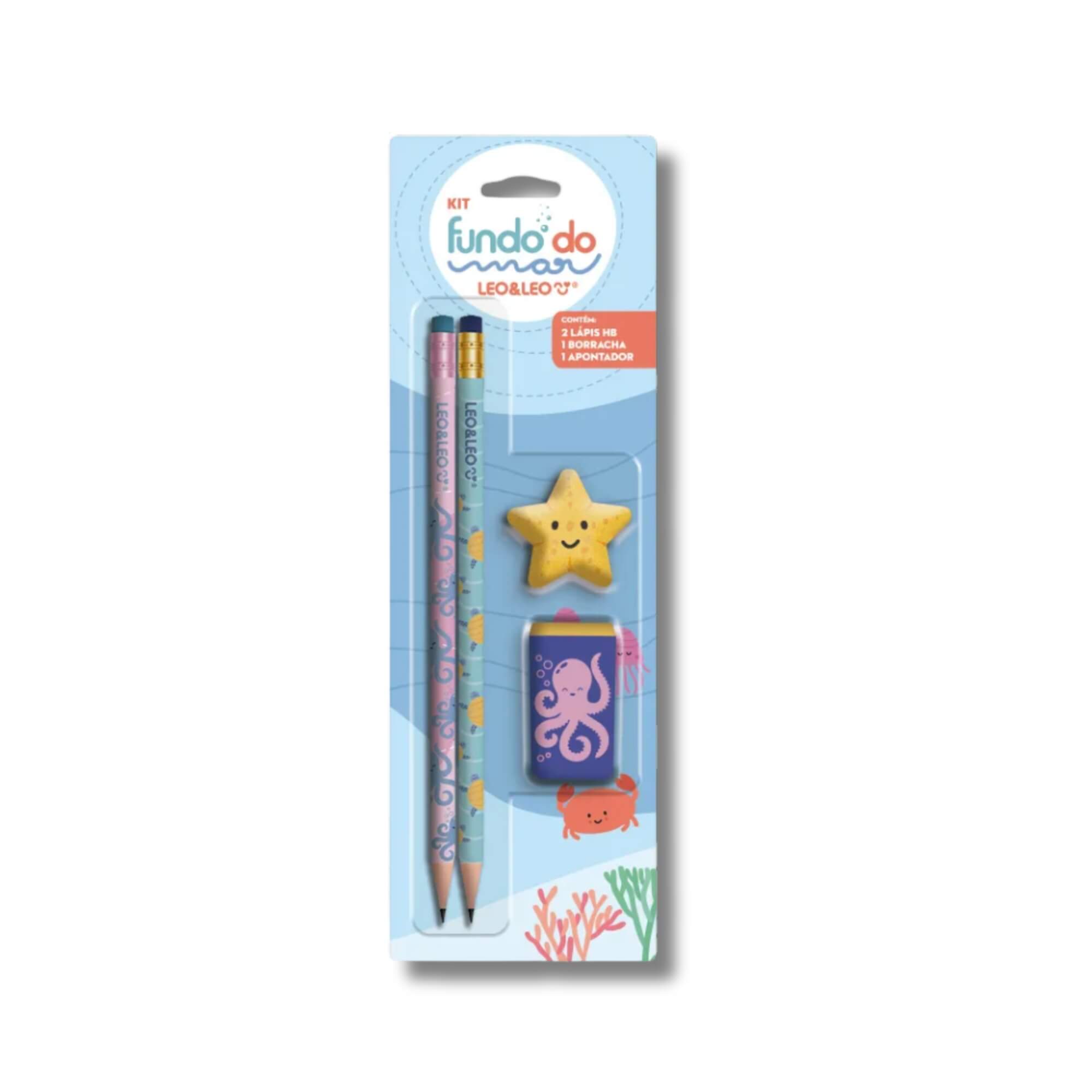 VAR Kit Lápis HB Leo&Leo com Apontador e Borracha – Escolha