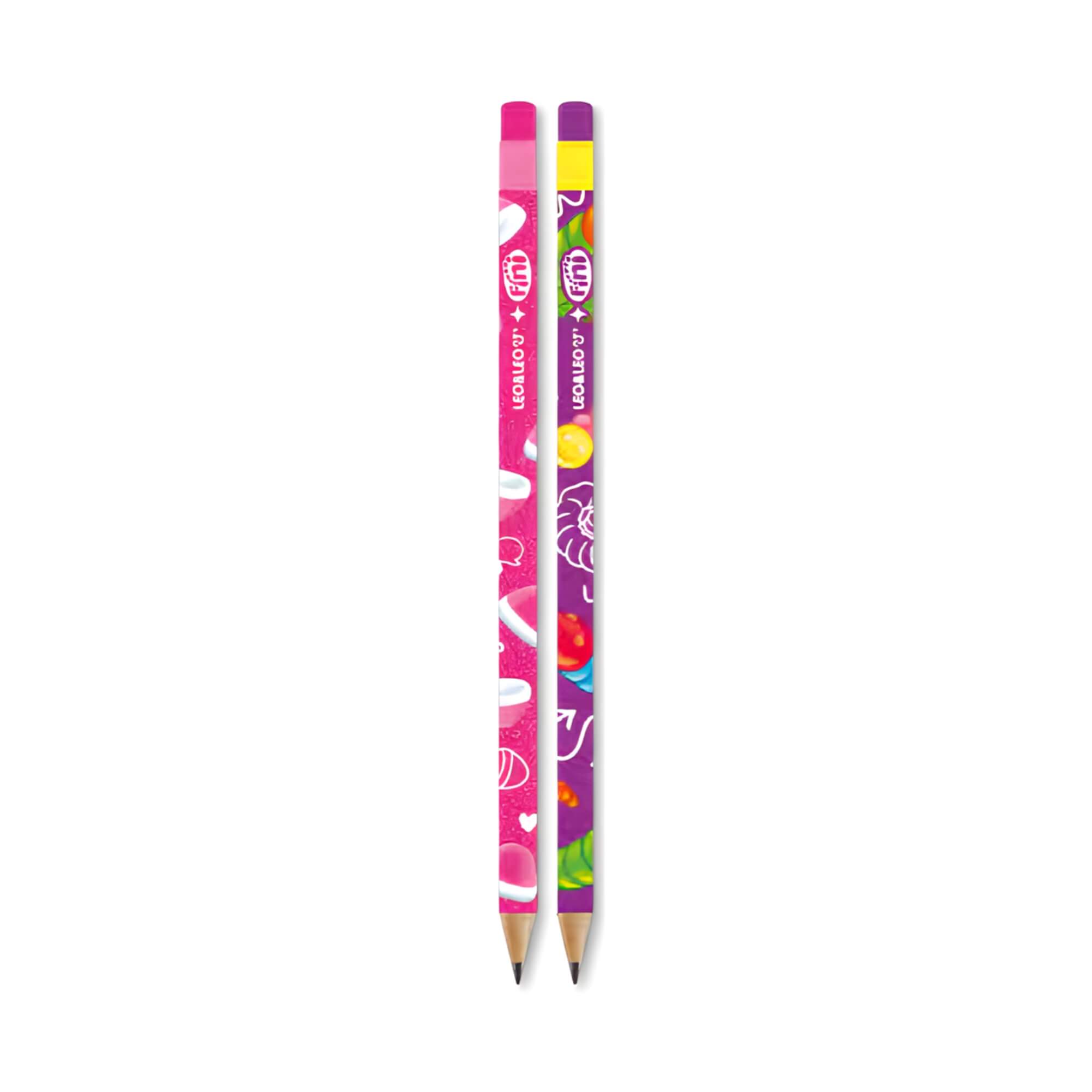 VAR Kit Lápis HB Leo&Leo com Apontador e Borracha – Escolha Tema:Fini