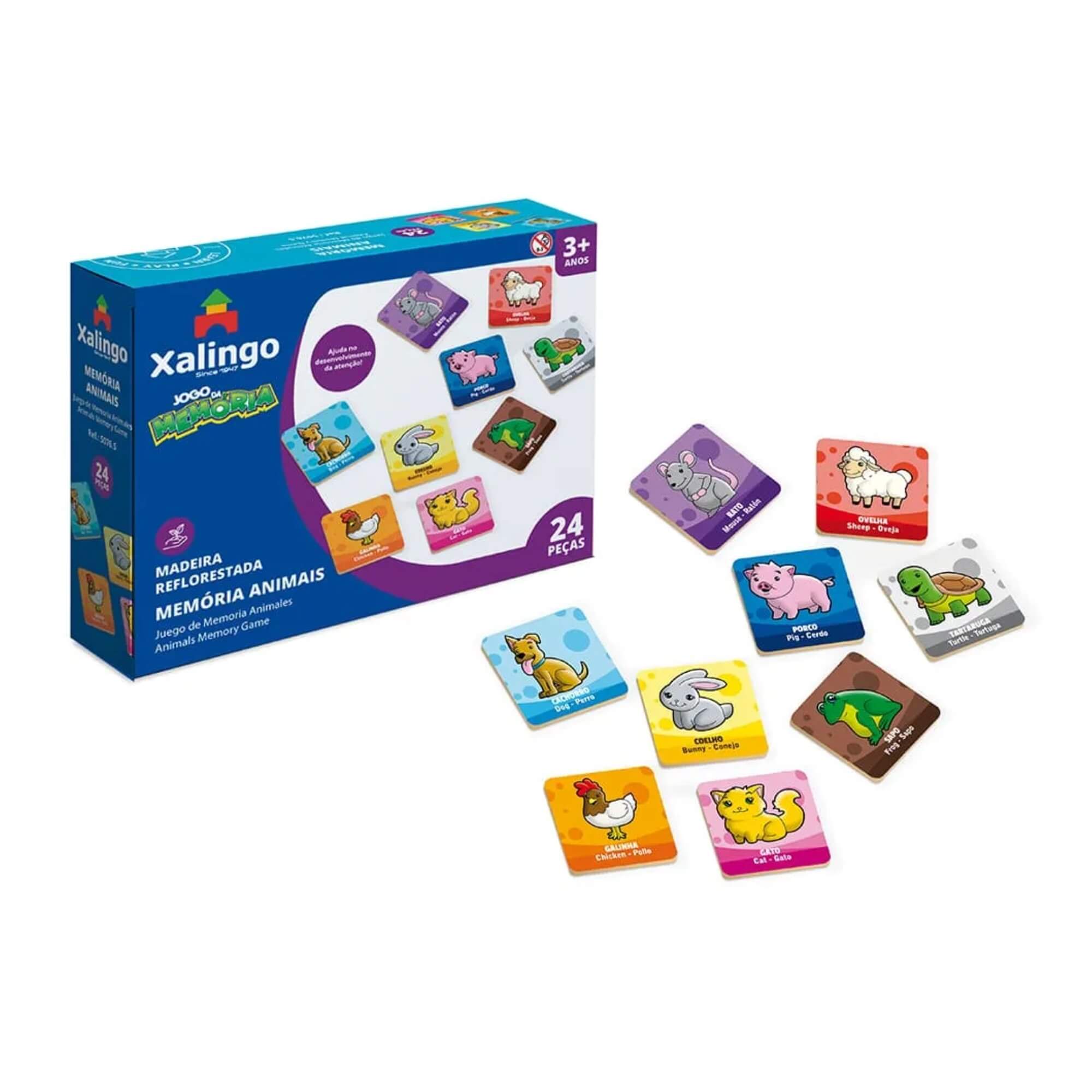 COMP Kit Educativo Infantil Quebra-Cabecinha Floresta Cooper Fun + Jogo da Memória Animais