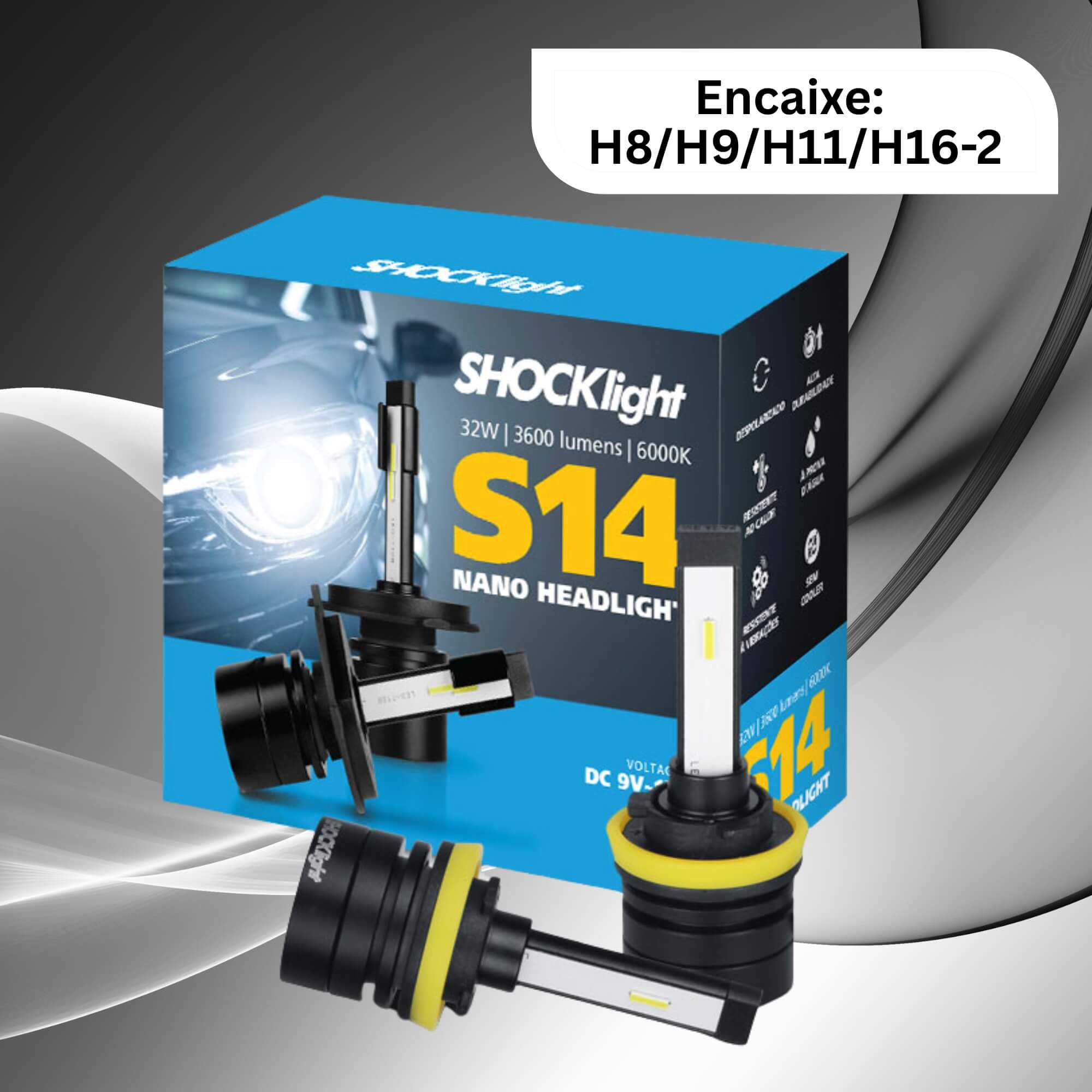COMP Kit Farol de Milha Kicks 2021 a 2024 + Par de Lâmpadas LED H8/H9/H11/H16