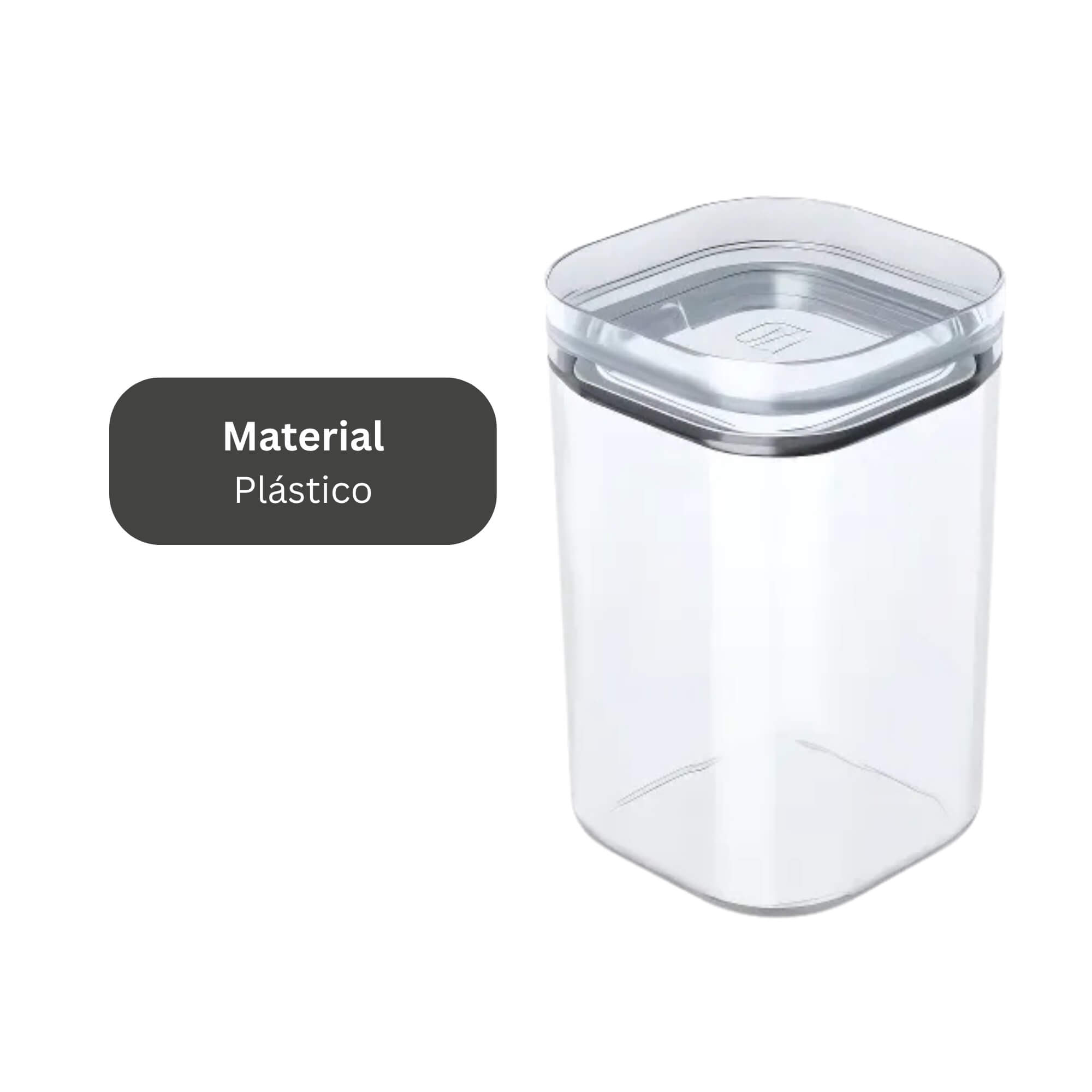 VAR Pote Organizador Hermético UZ Utilidades com Tampa Transparente – Escolha a Capacidade Capacidade:1 Litro