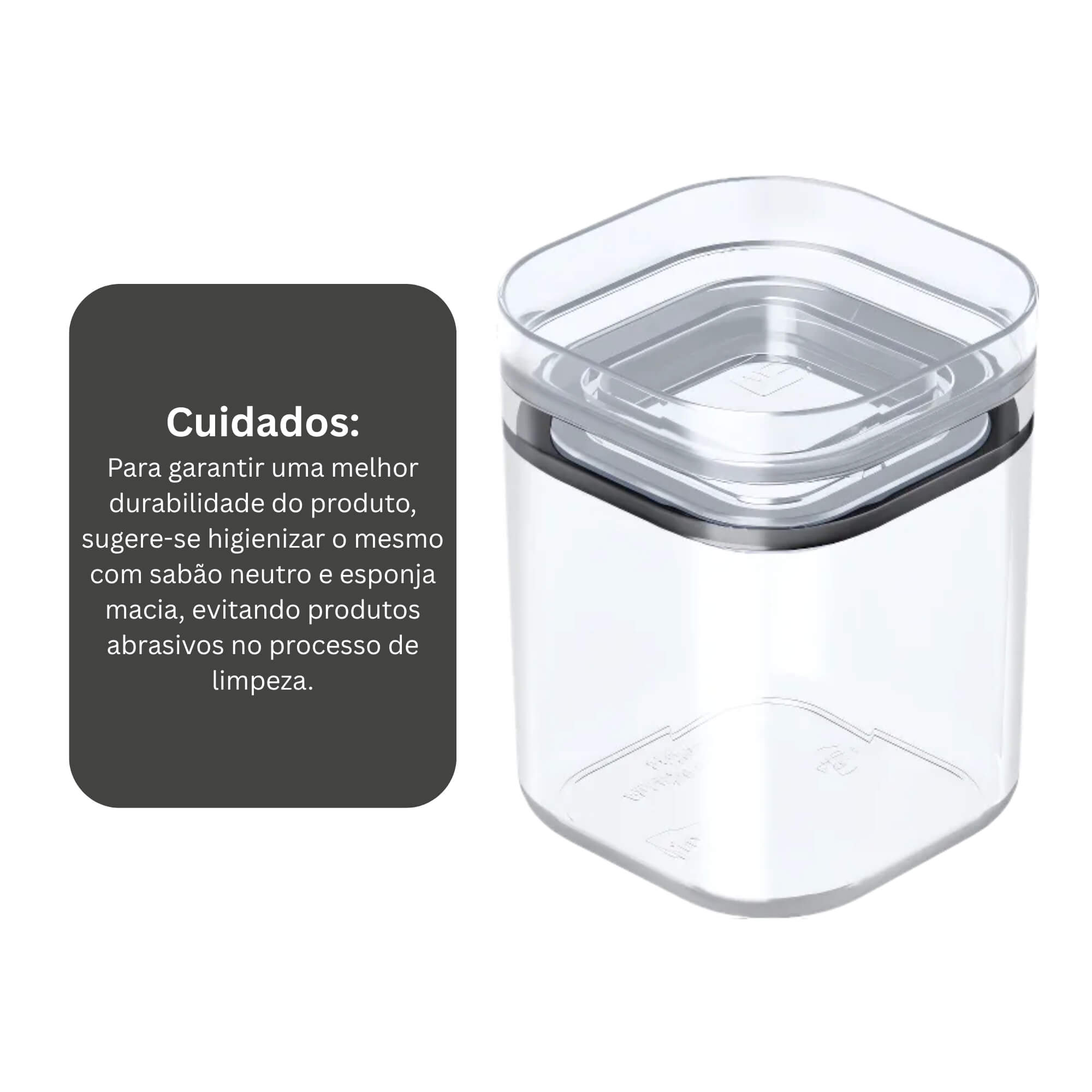 VAR Pote Organizador Hermético UZ Utilidades com Tampa Transparente – Escolha a Capacidade Capacidade:150ml