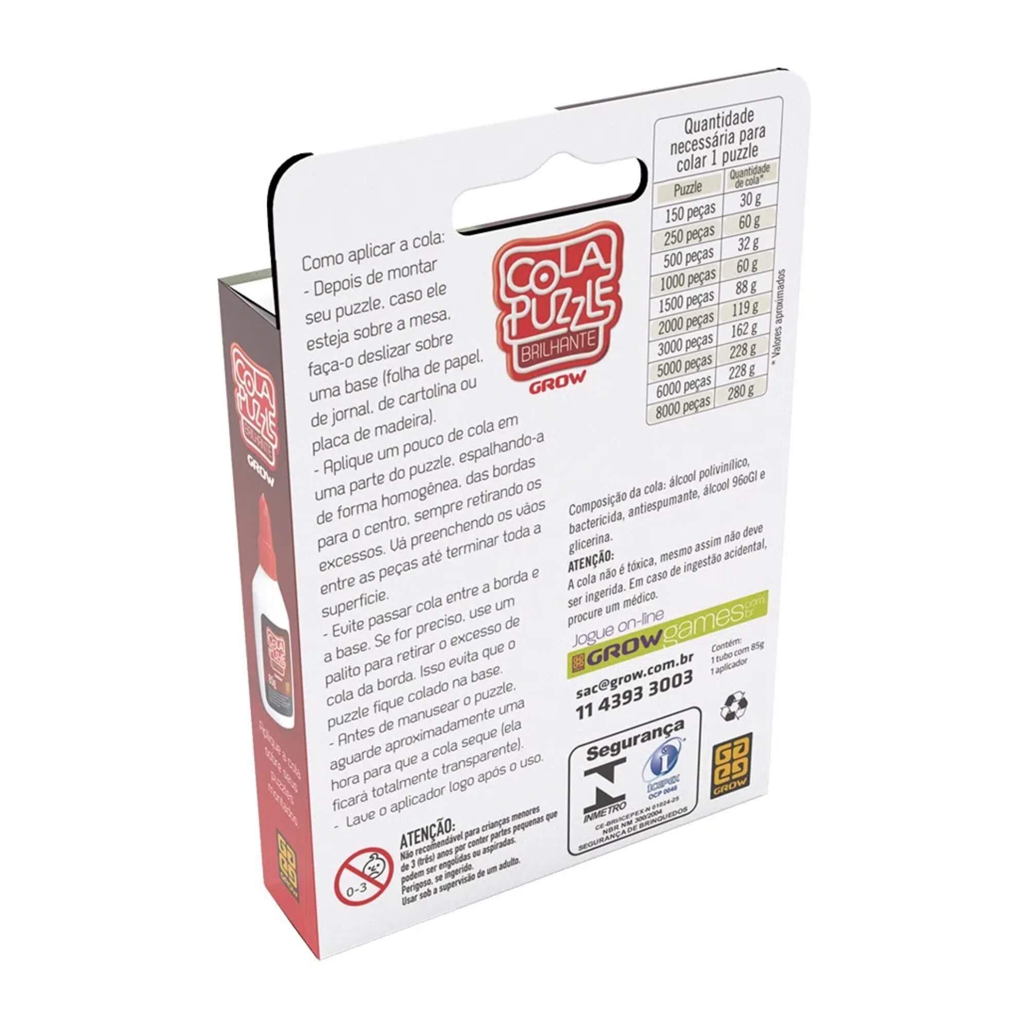 COMP Kit Porta Puzzle Quebra-Cabeça até 1000 Peças + Cola Brilhante