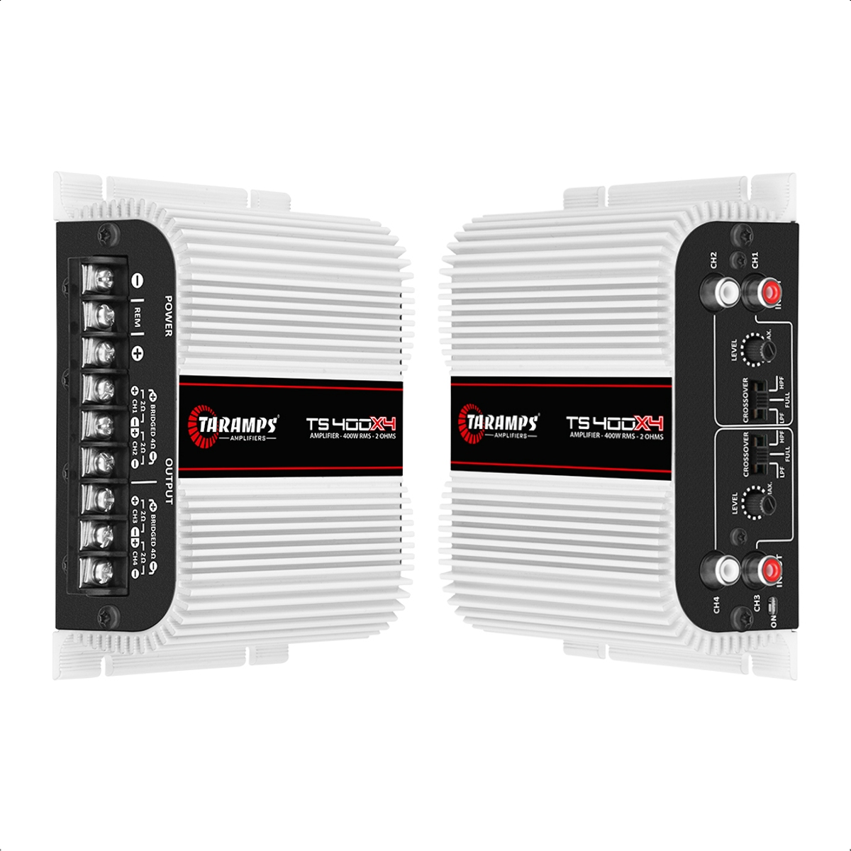 COMP 2 Módulos de Potência 400 watts Classe D 4 canais 100W RMS Taramps TS400 - 4x100WRMS