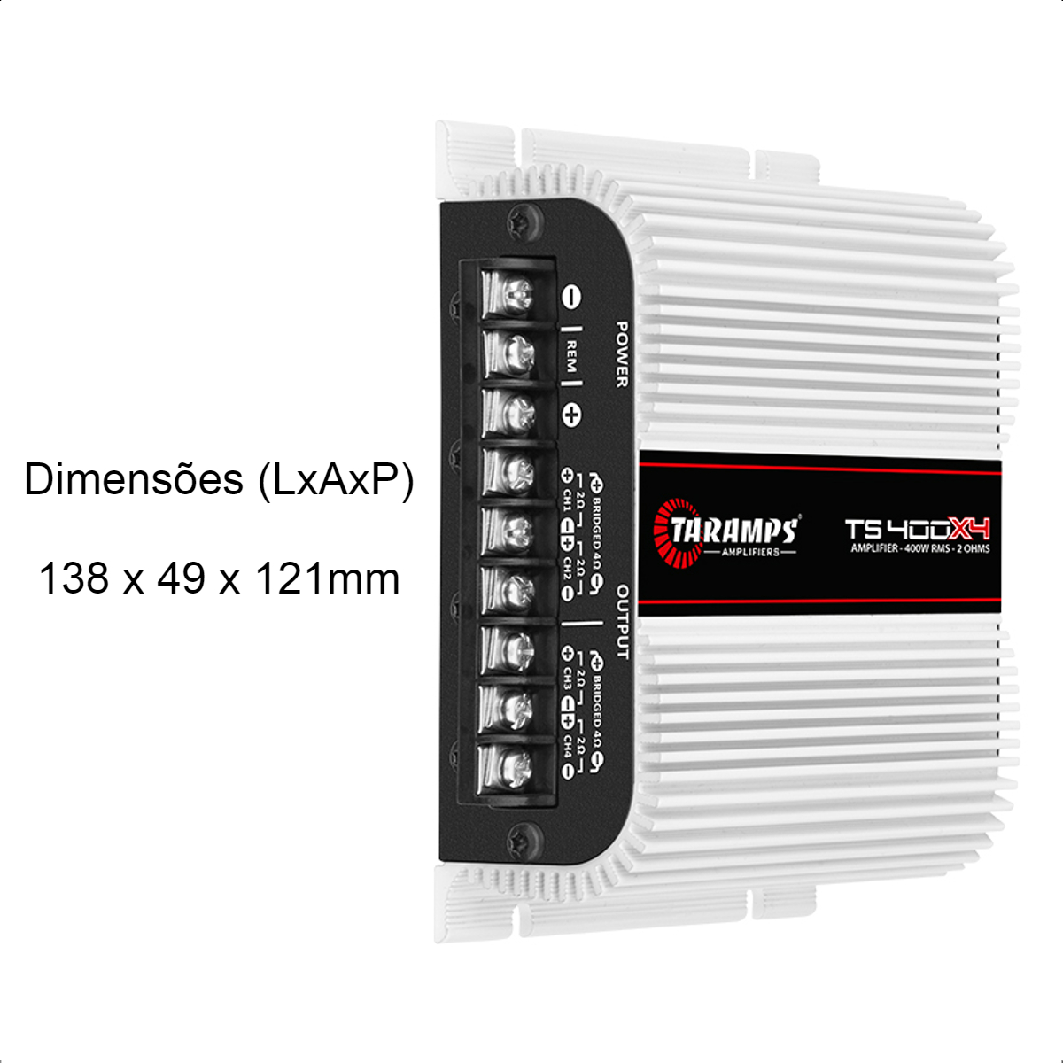 COMP 2 Módulos de Potência 400 watts Classe D 4 canais 100W RMS Taramps TS400 - 4x100WRMS