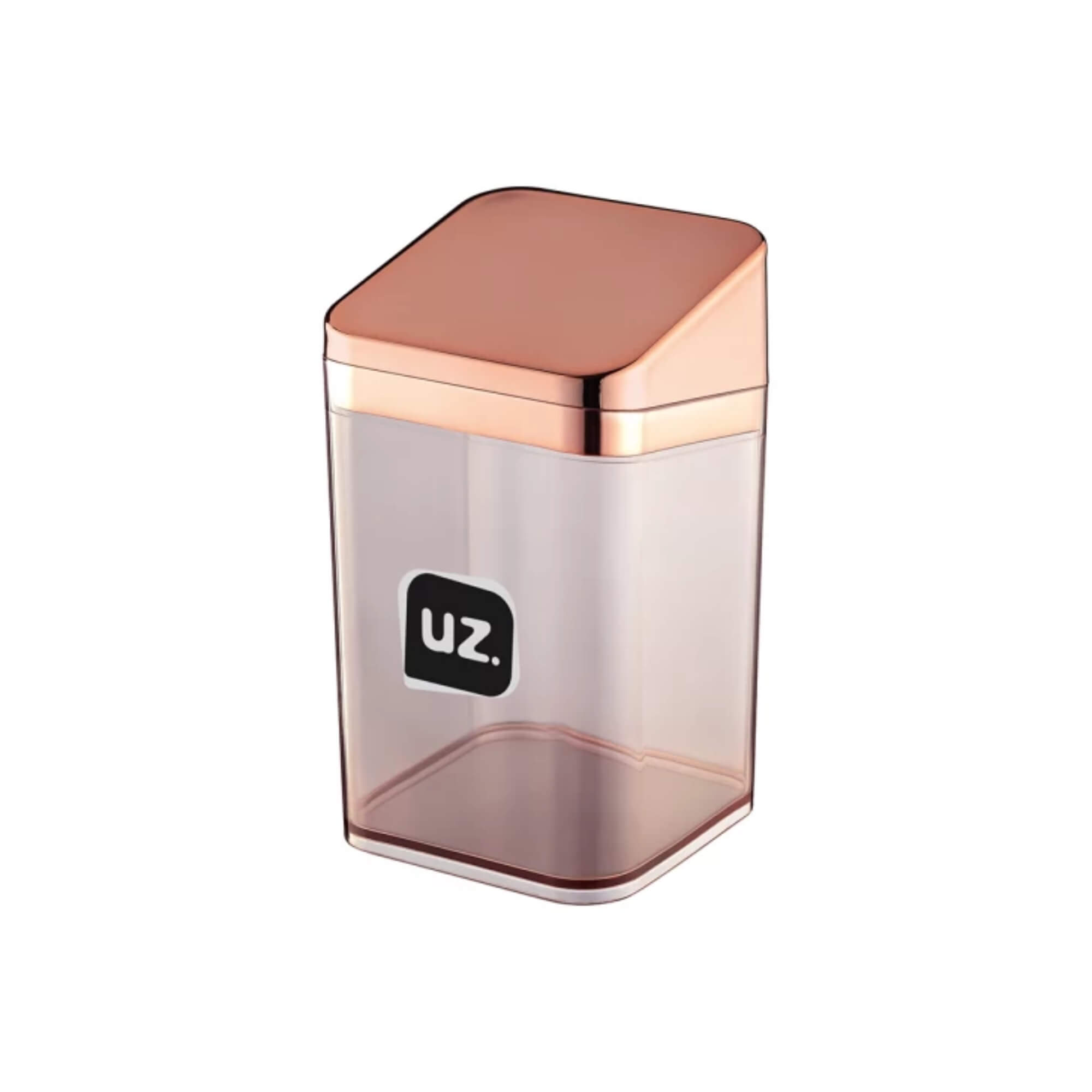 COMP Kit Banheiro Slim Rose UZ Utilidades: Porta Escova, Porta Sabonete Líquido e Porta Algodão