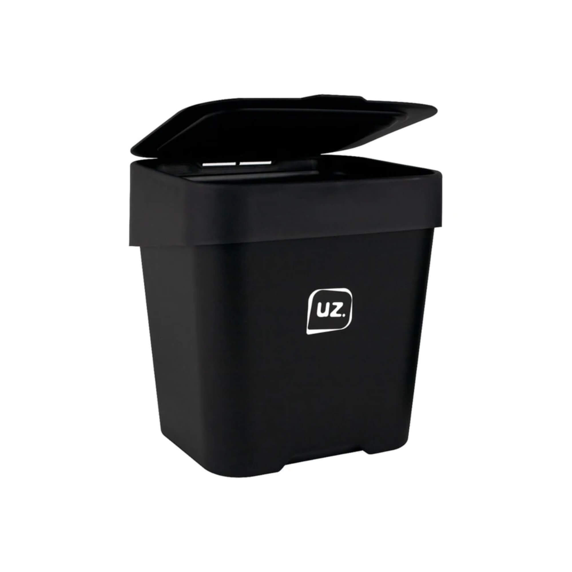COMP Kit Cozinha Slim Preto UZ: Lixeira de Pia, Escorredor de Louça e Dispenser de Detergente