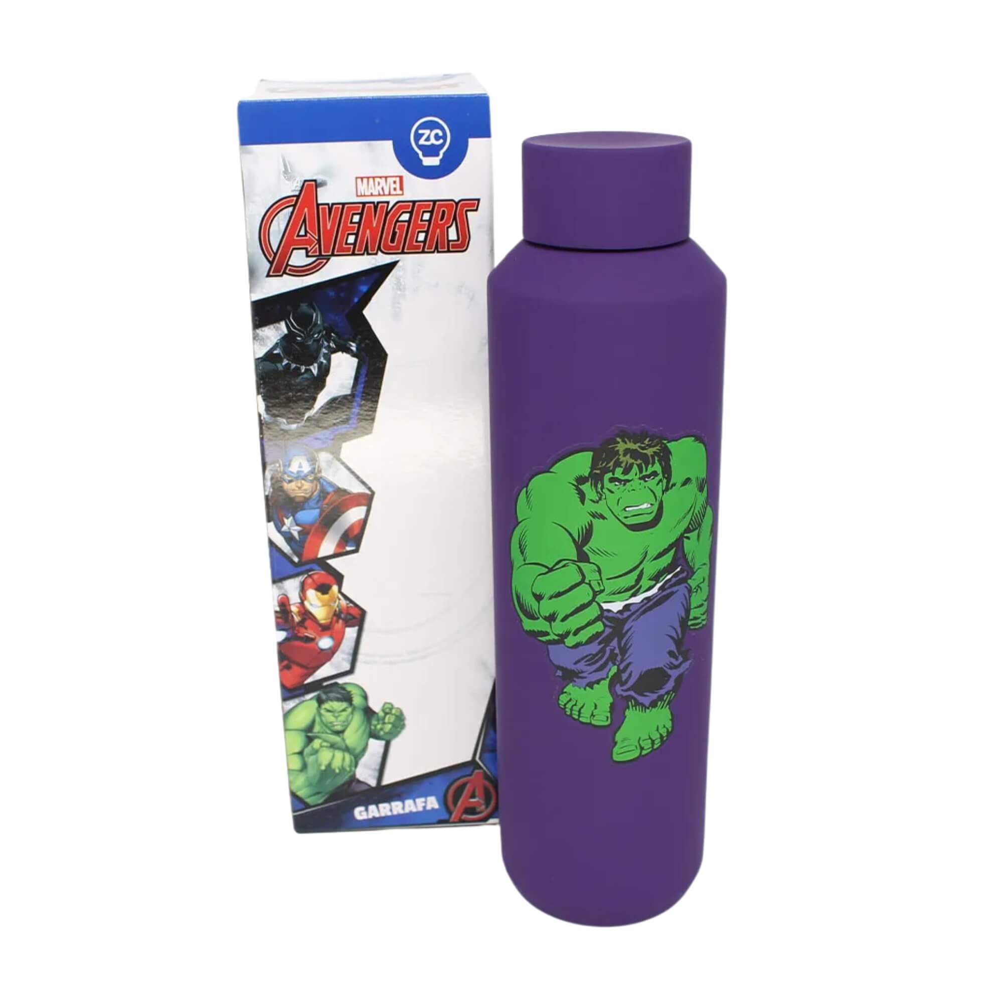 VAR Garrafa Acqua 600ml Aço Inox Zona Criativa (Escolha) Modelo:Hulk