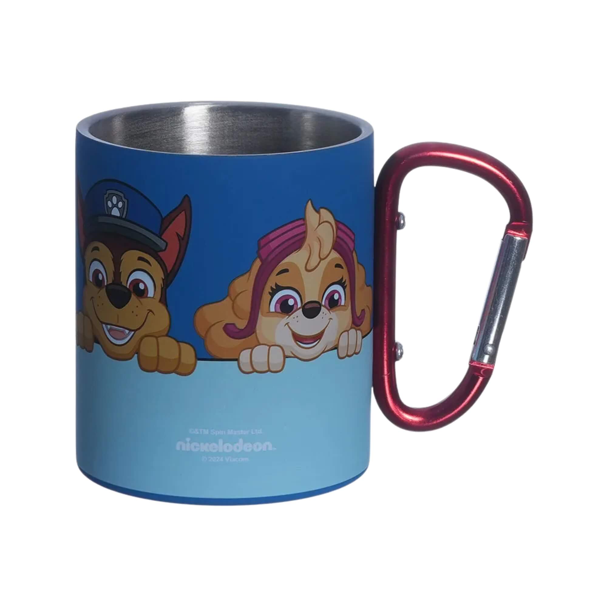 VAR Caneca Mosquetão 300ml Aço Inox – Escolha seu Tema Tema:Patrulha Canina