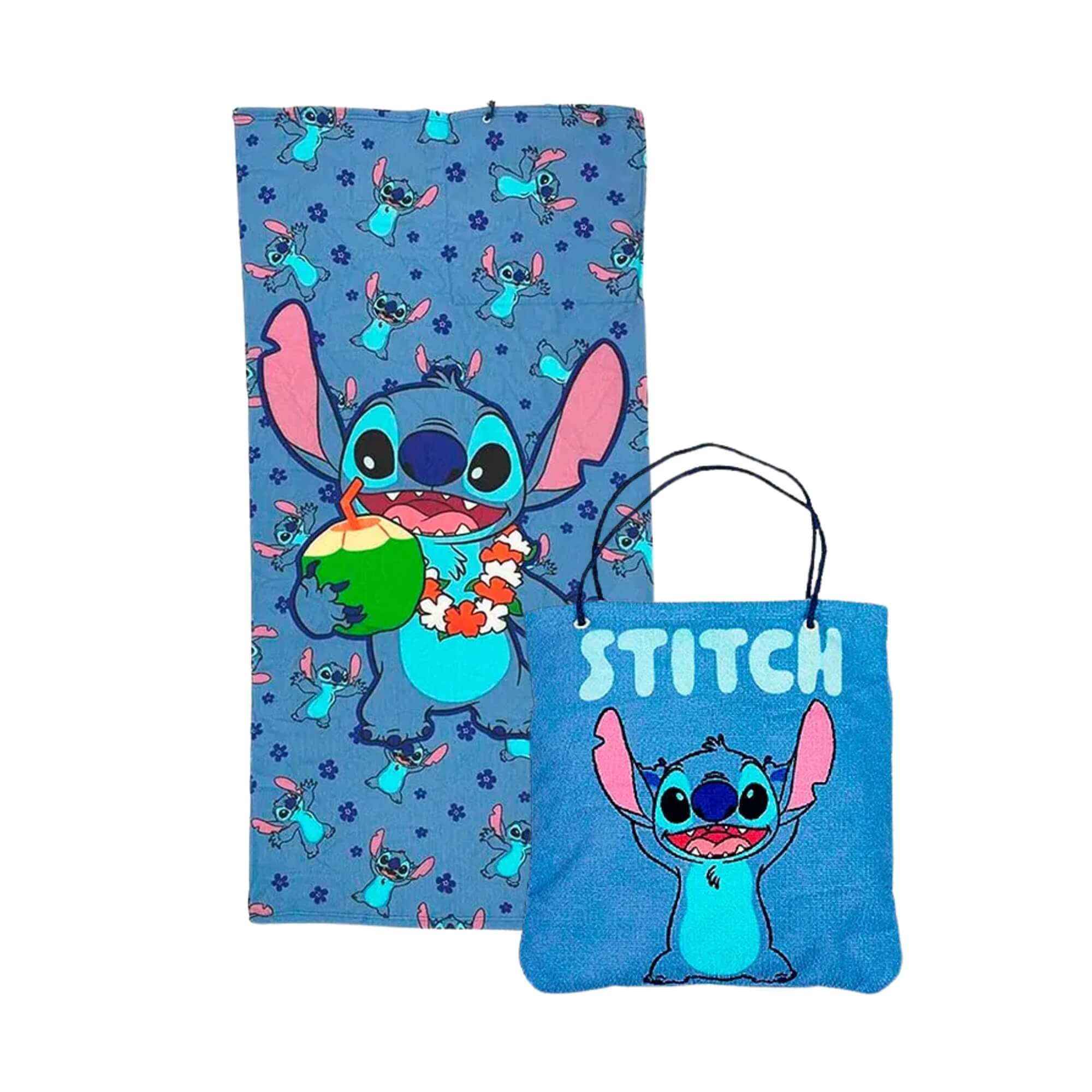 VAR Toalha de Praia 2 em 1 que Vira Bolsa - Zona Criativa (Escolha) Tema:Stitch