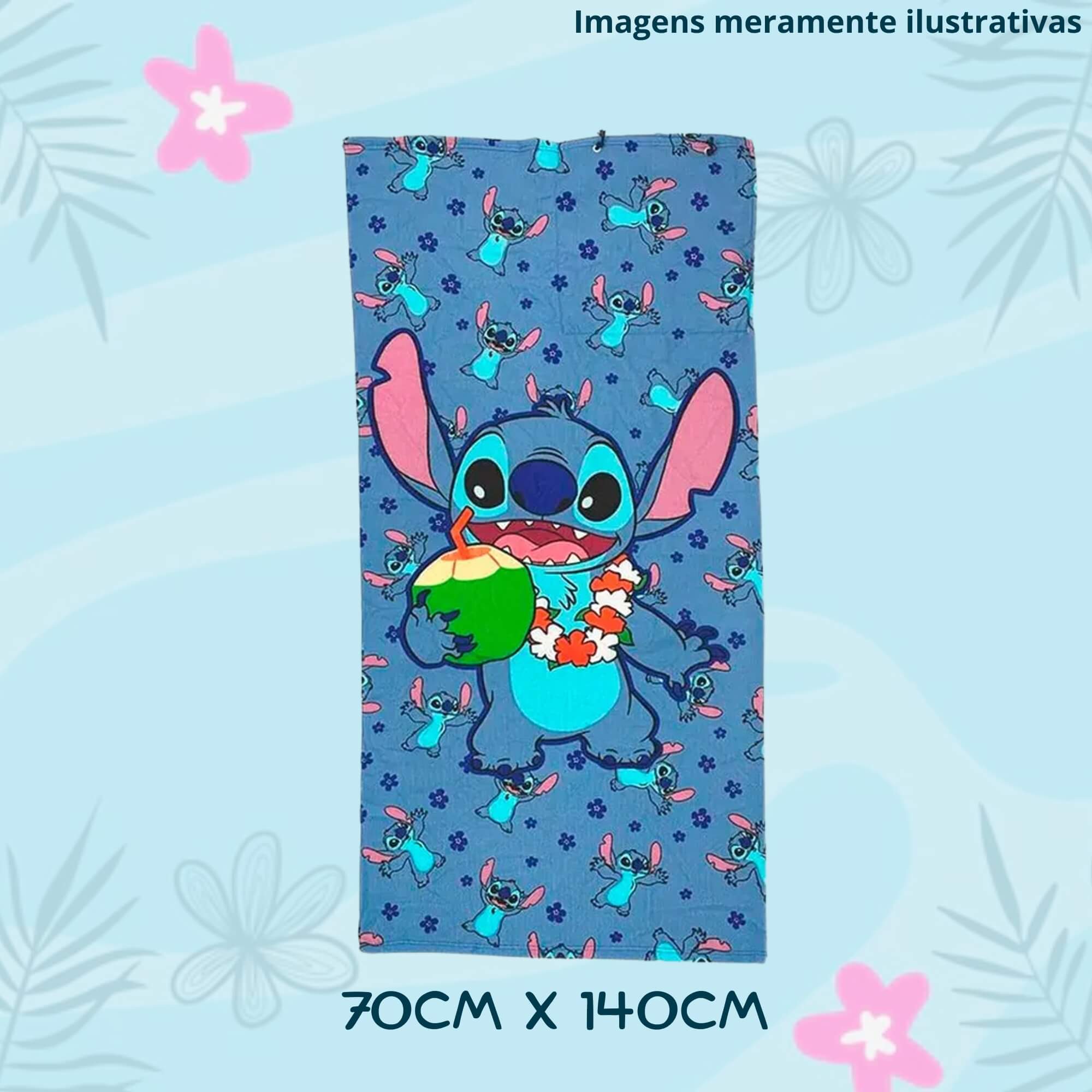 VAR Toalha de Praia 2 em 1 que Vira Bolsa - Zona Criativa (Escolha) Tema:Stitch