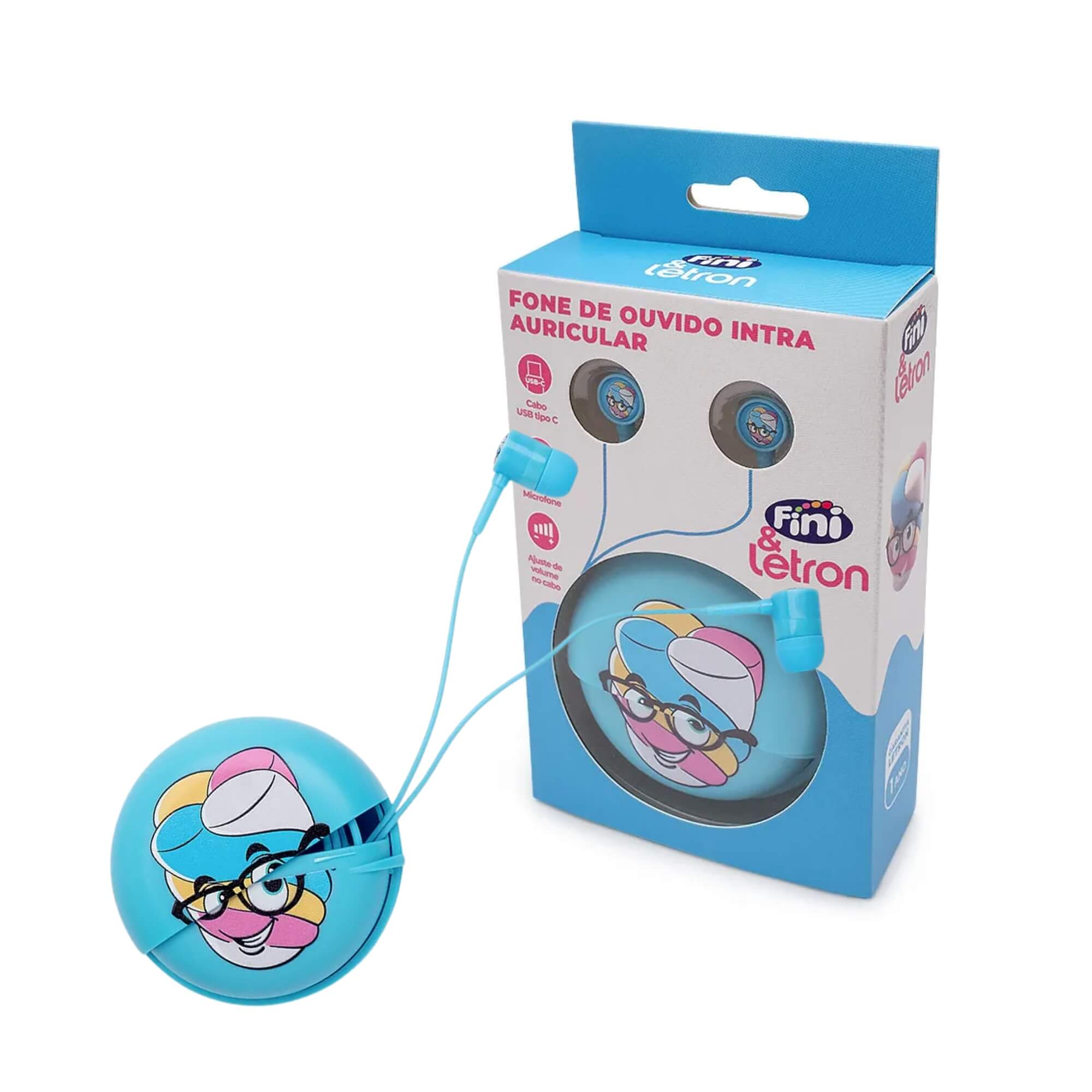 VAR Fone de Ouvido Fini Intra-auricular com Fio (Escolha o seu Favorito) Tema:Azul - Marshmallow