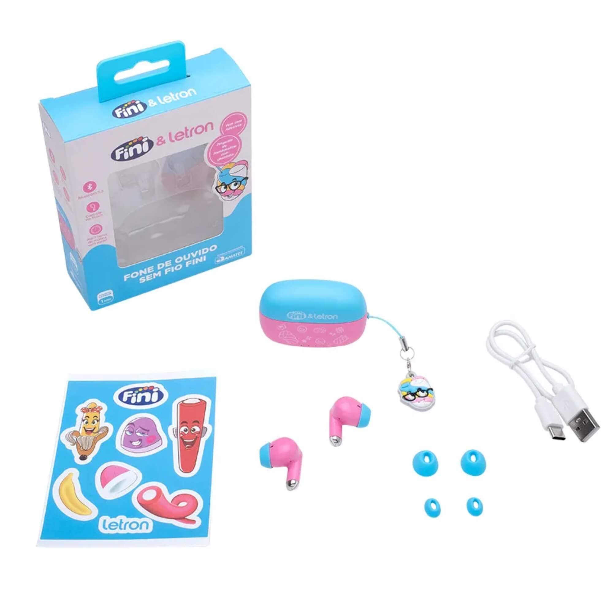 VAR Fone Sem Fio Earbuds Case Carregador Bluetooth Leonora (Escolha) Tema:Fini