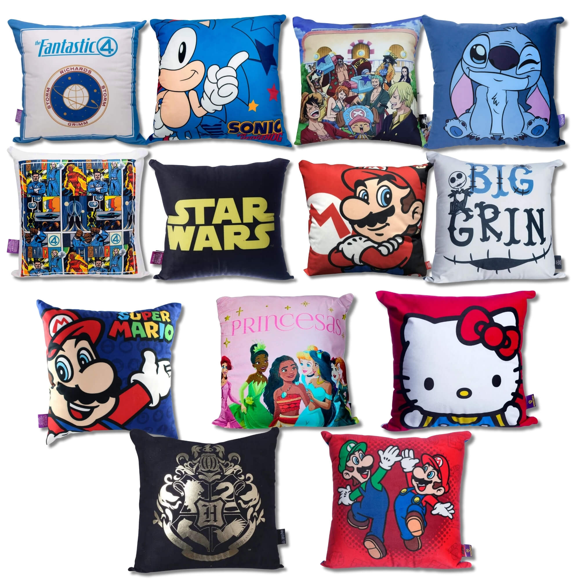 VAR Almofada Decorativa 40x40cm – Personagens Zona Criativa (Escolha o Tema)